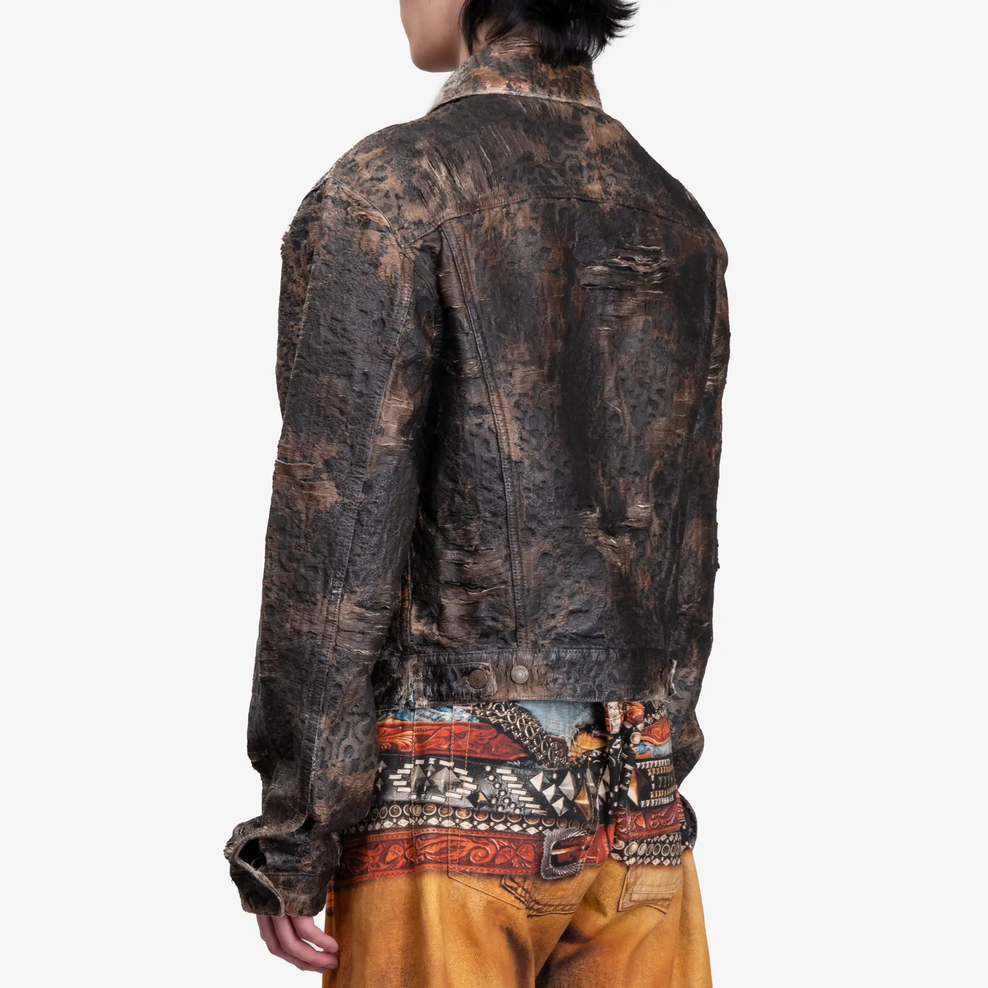 Distressed Monogram Denim Jacket - Image 4