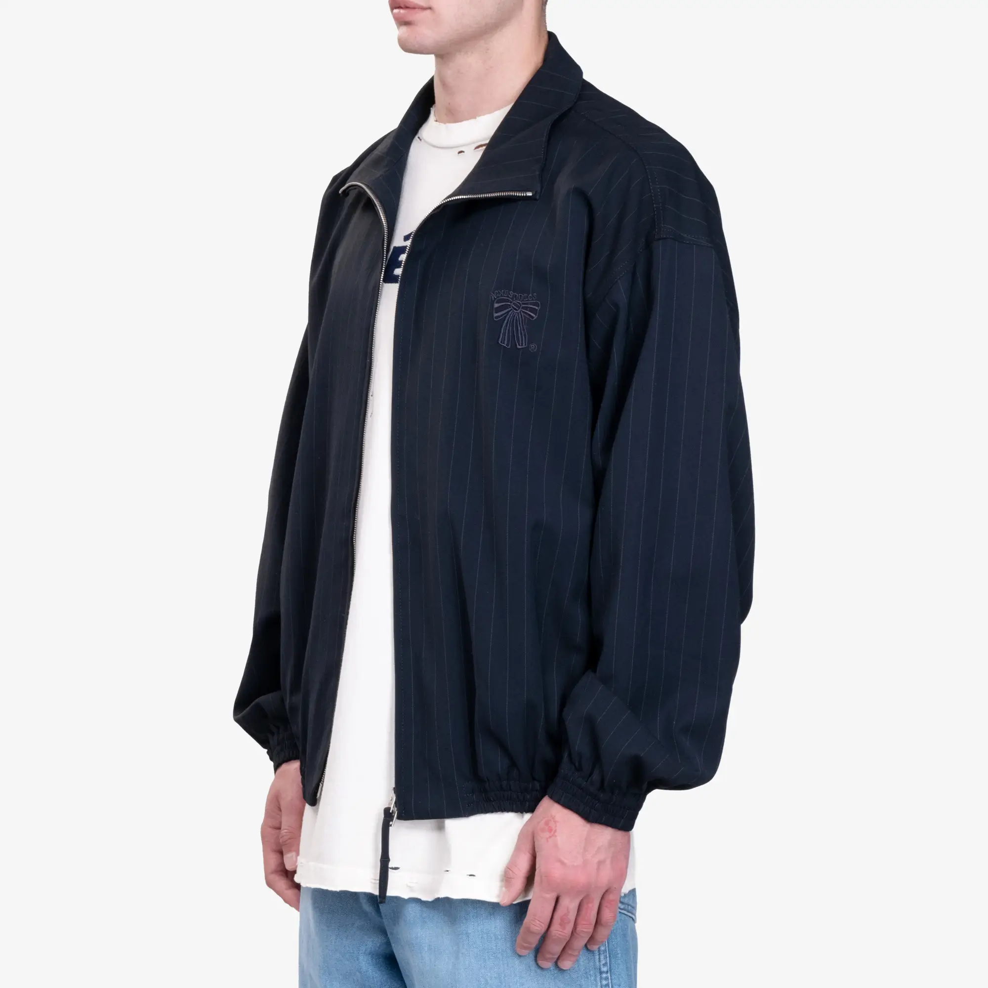 Zipper Pinstripe Jacket - Image 3