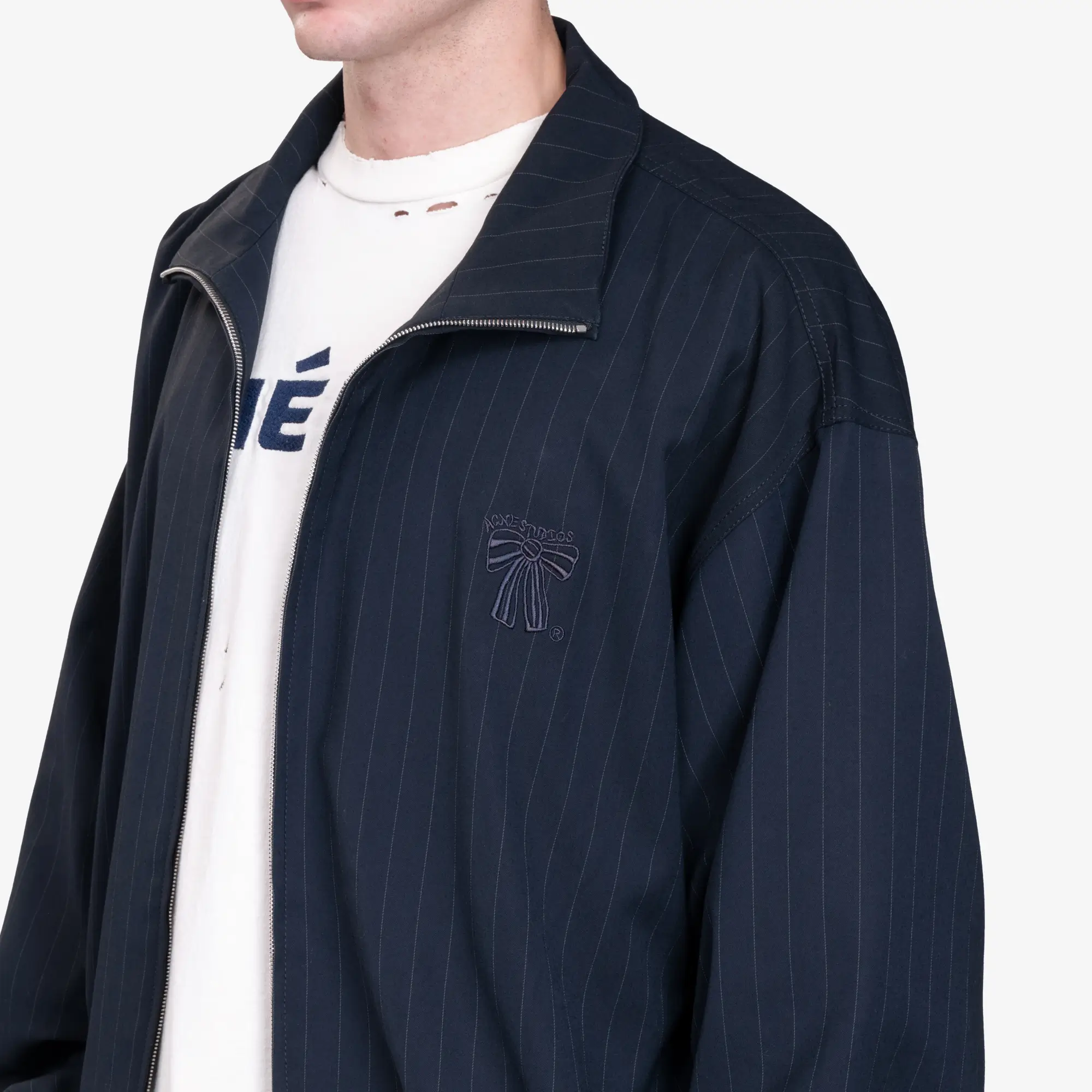 Zipper Pinstripe Jacket - Image 5