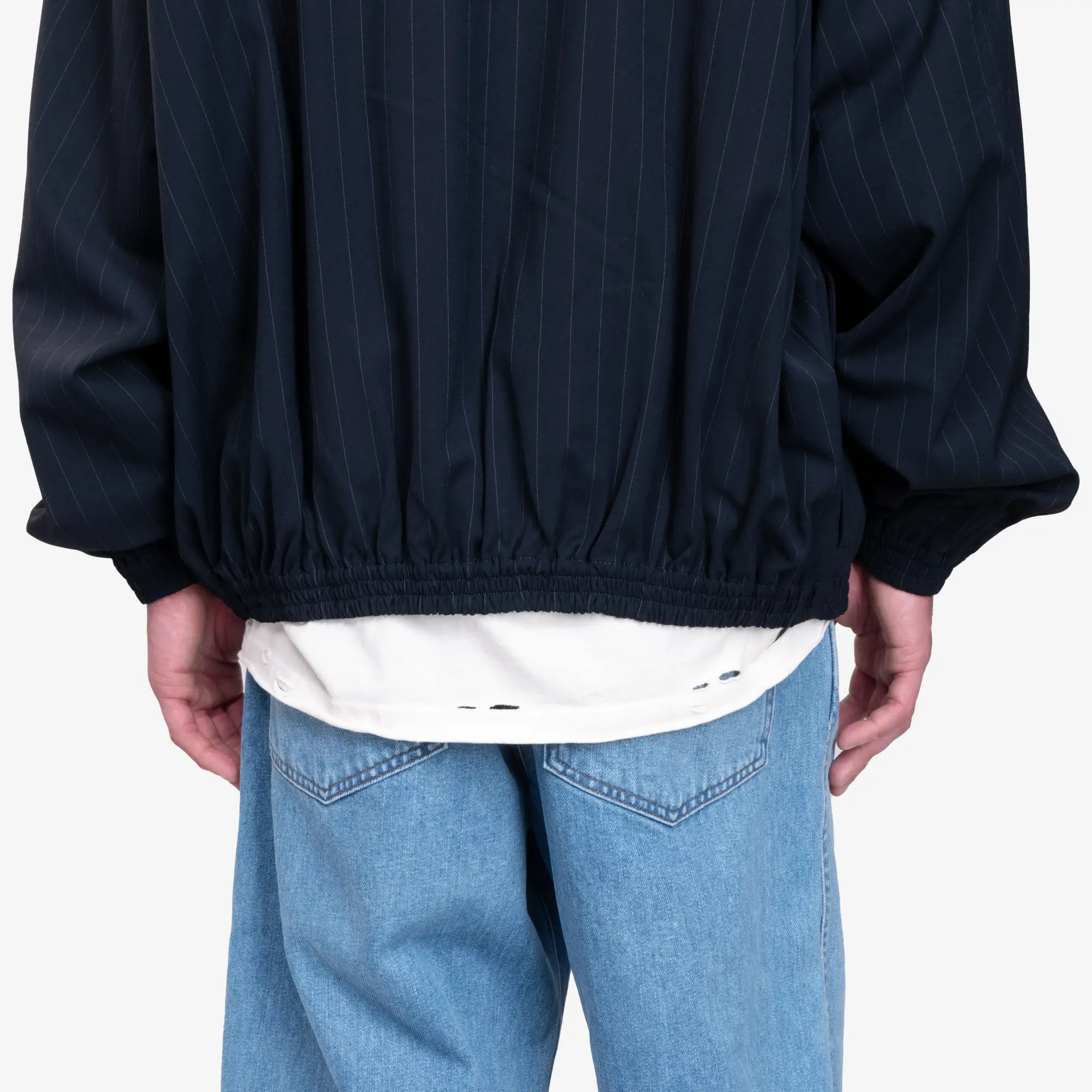 Zipper Pinstripe Jacket - Image 6