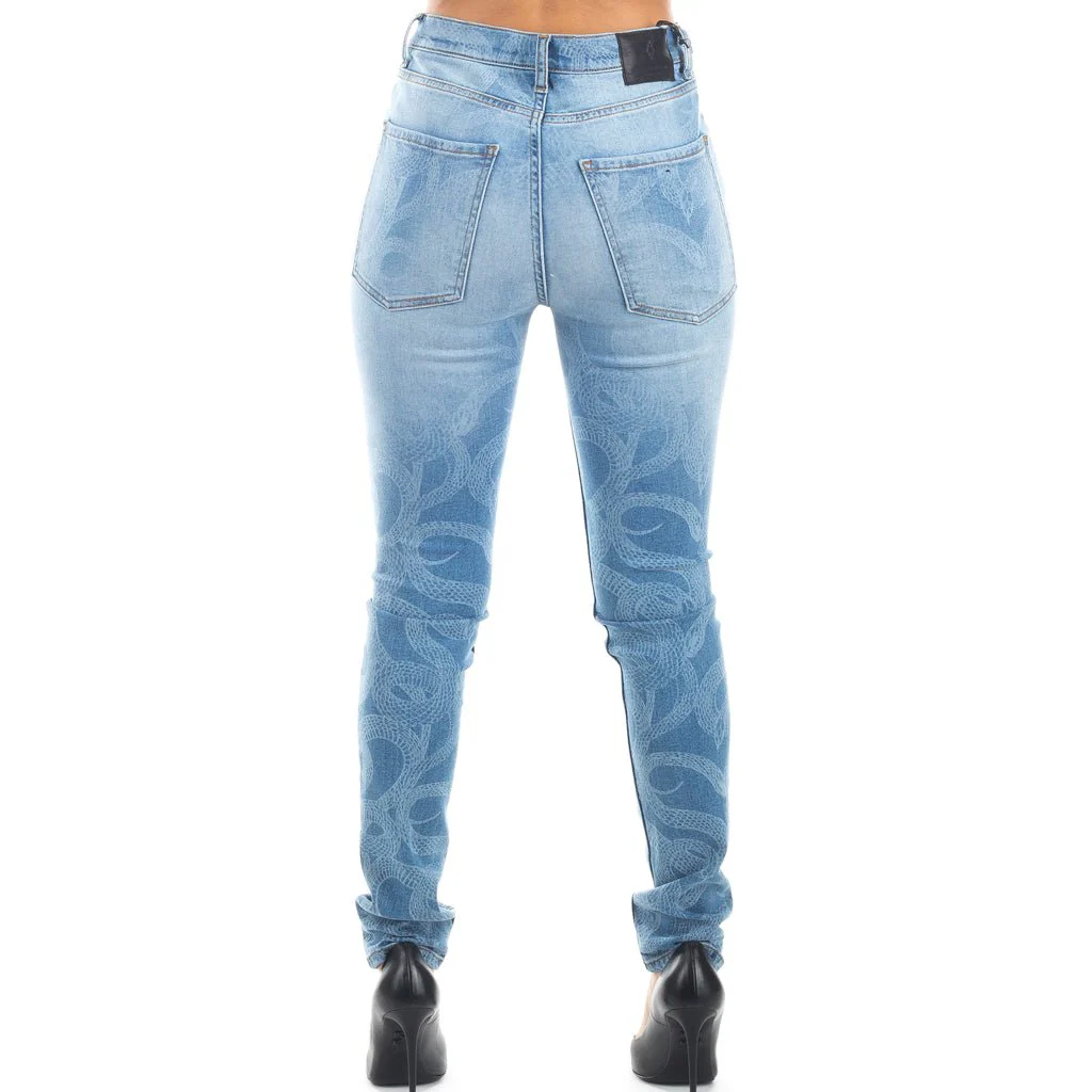 Womens All Over Snake Skinny Jeans - Image 3