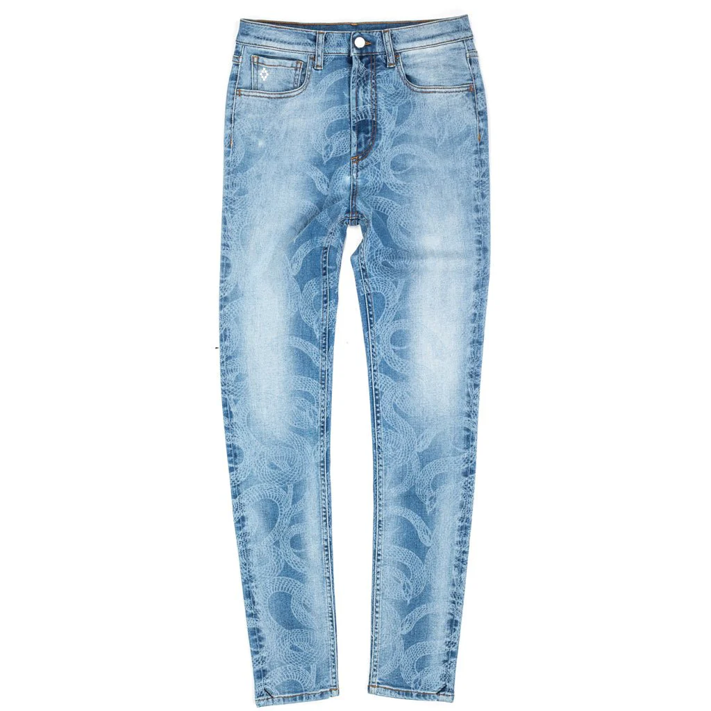 Womens All Over Snake Skinny Jeans - Image 4