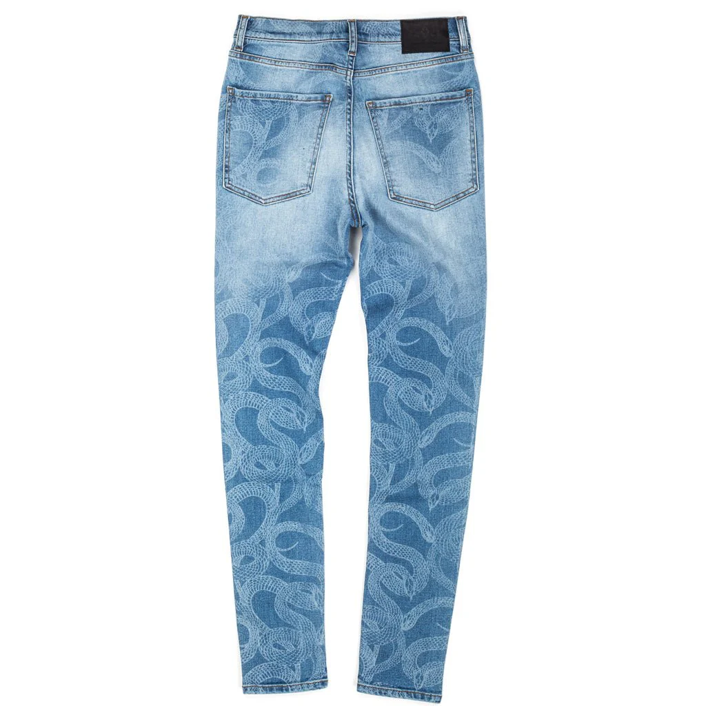Womens All Over Snake Skinny Jeans - Image 5