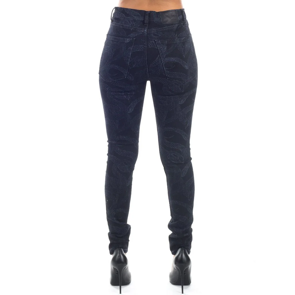 Womens All Over Snake Skinny Jeans - Image 3