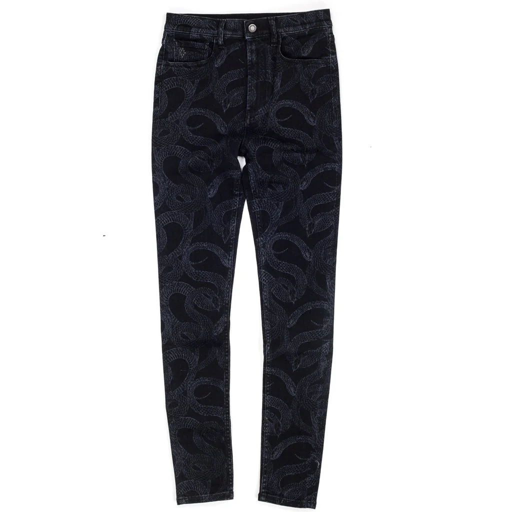 Womens All Over Snake Skinny Jeans - Image 4