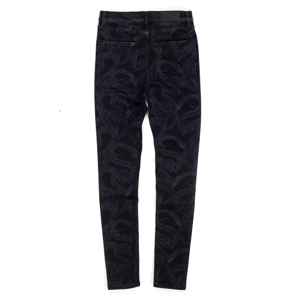 Womens All Over Snake Skinny Jeans - Image 5