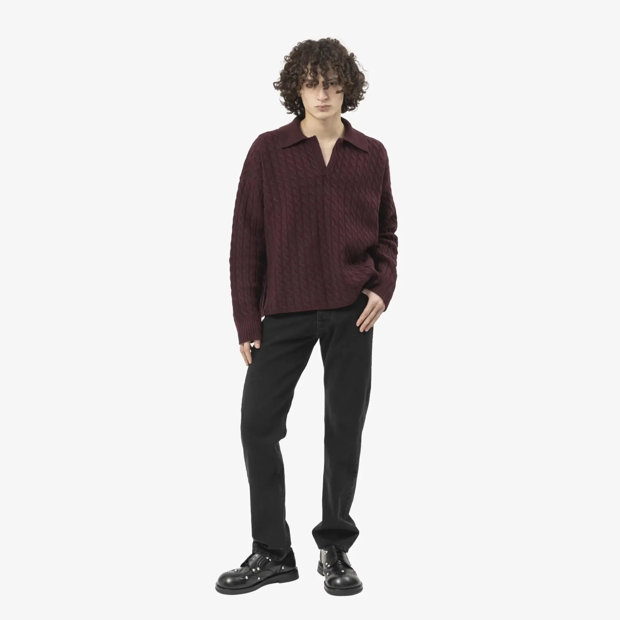 Cable Knit Polo - Image 2