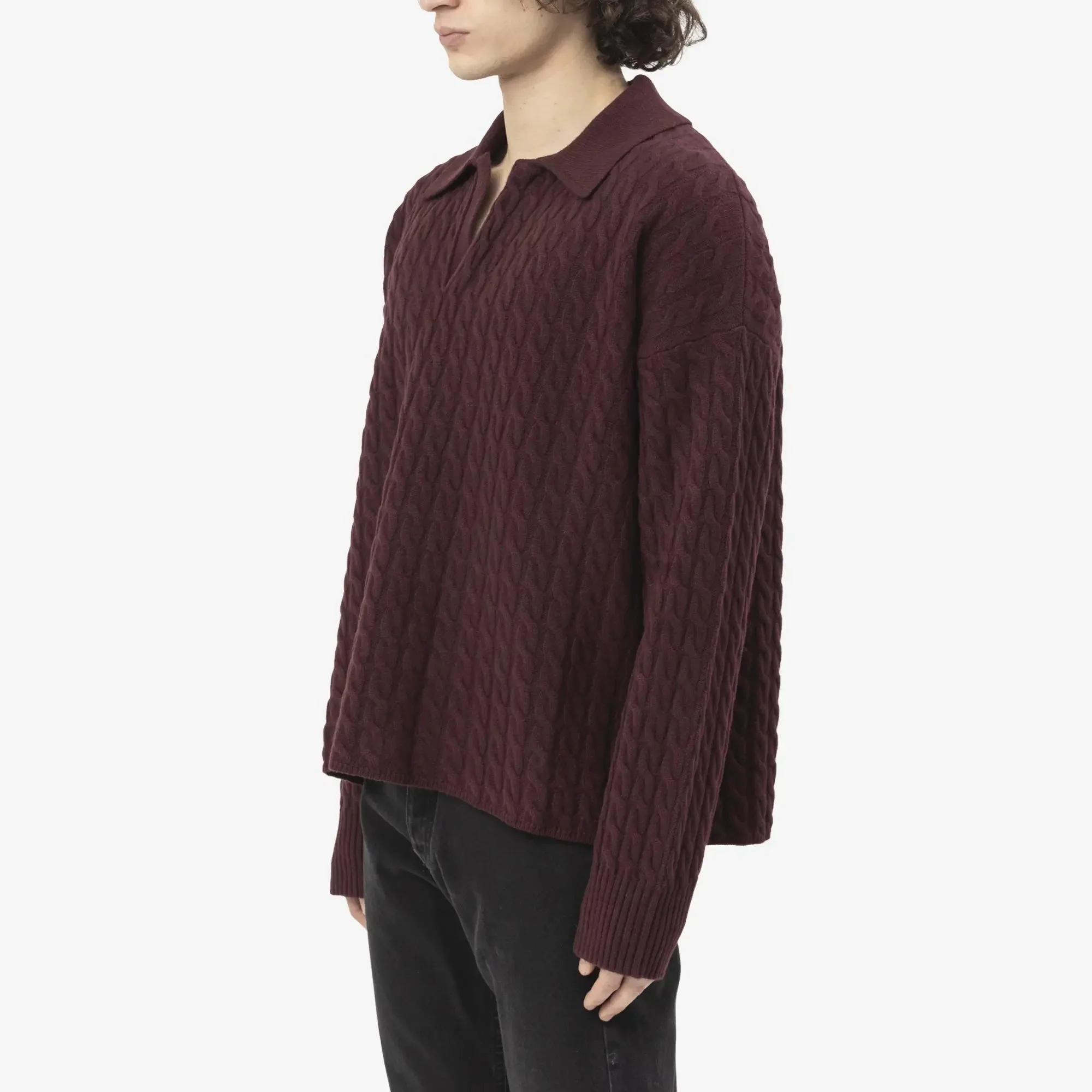Cable Knit Polo - Image 3