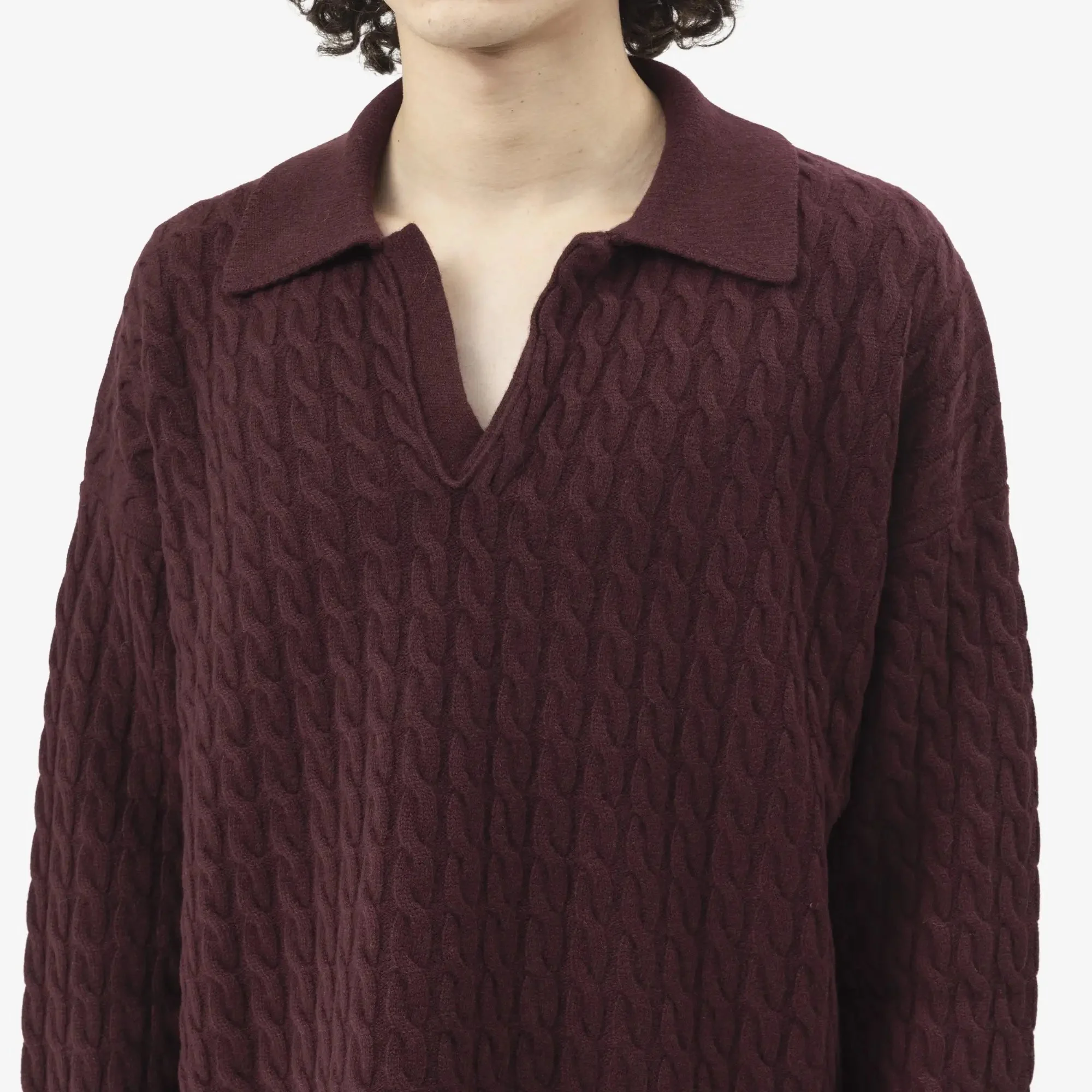 Cable Knit Polo - Image 5
