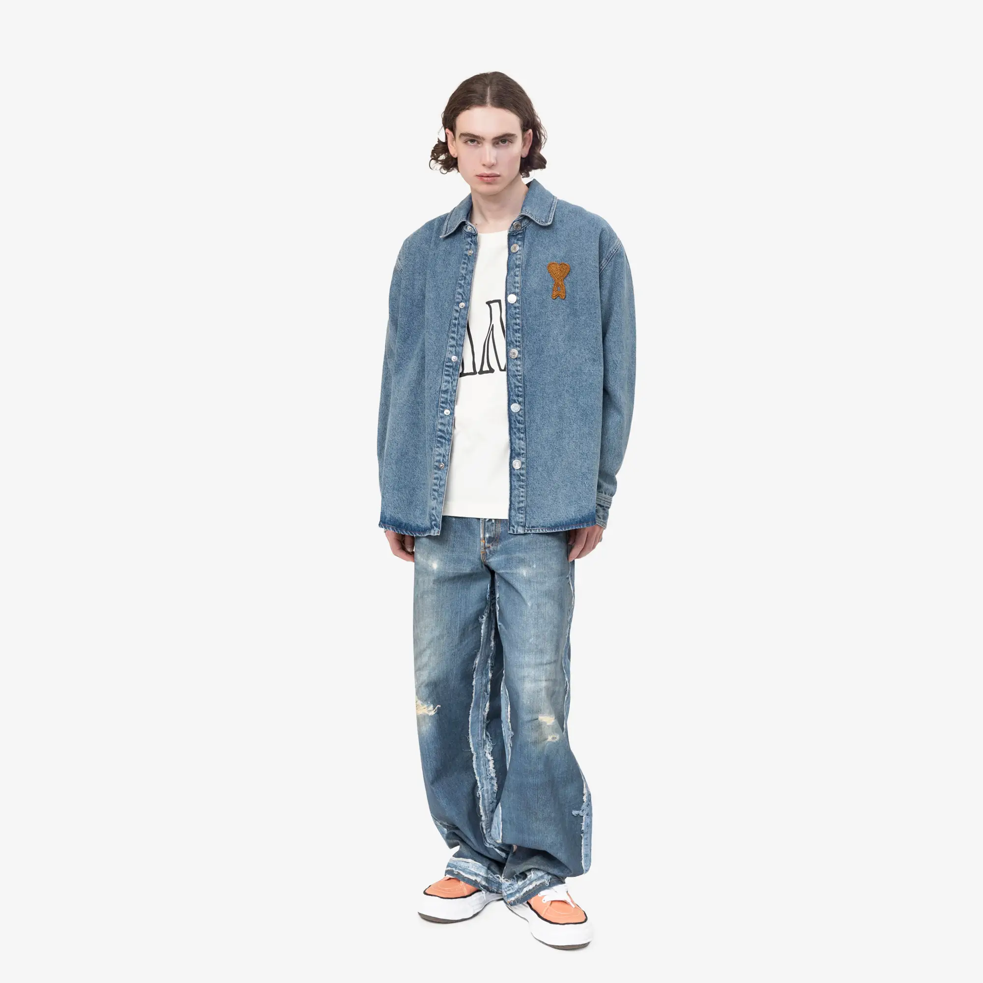 Knitted ADC Patch Denim Overshirt - Image 2