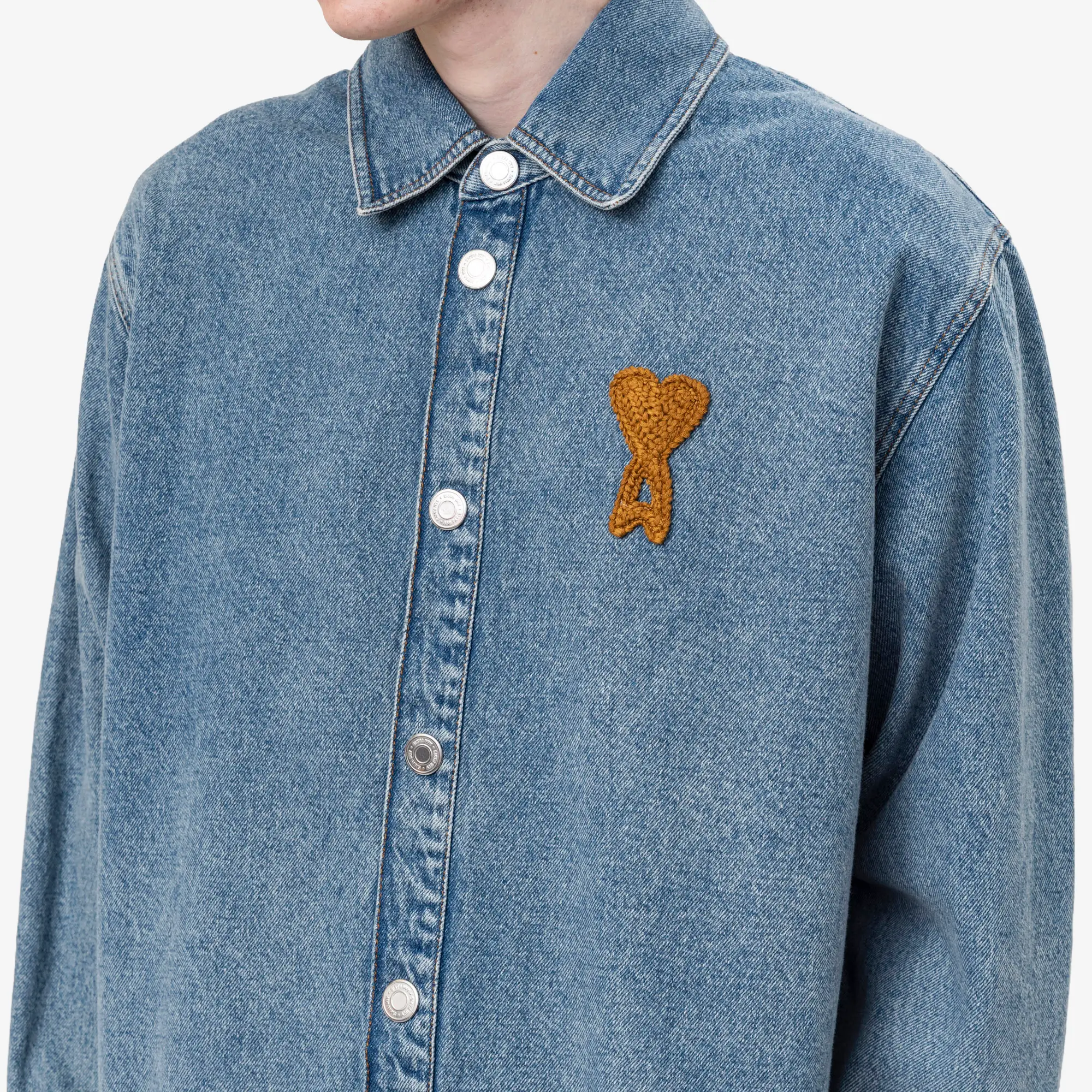 Knitted ADC Patch Denim Overshirt - Image 5