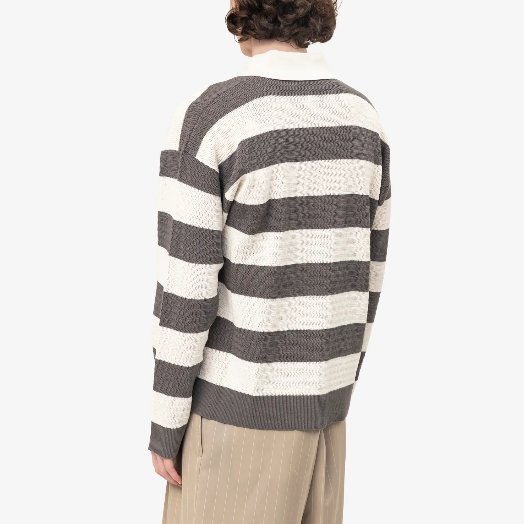 Knitted ADC Patch Shirt Collar Cardigan - Image 4