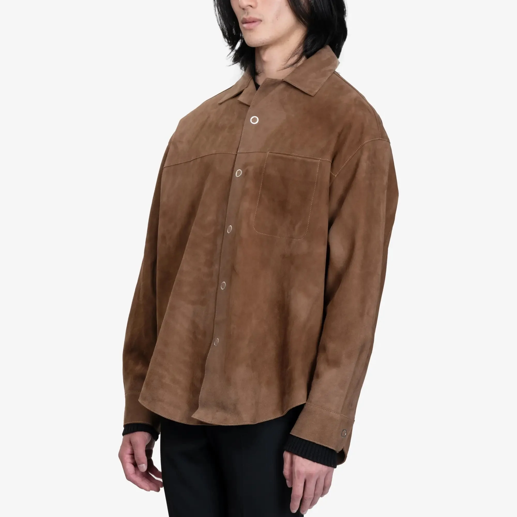 Suede Leather Overshirt - Image 3