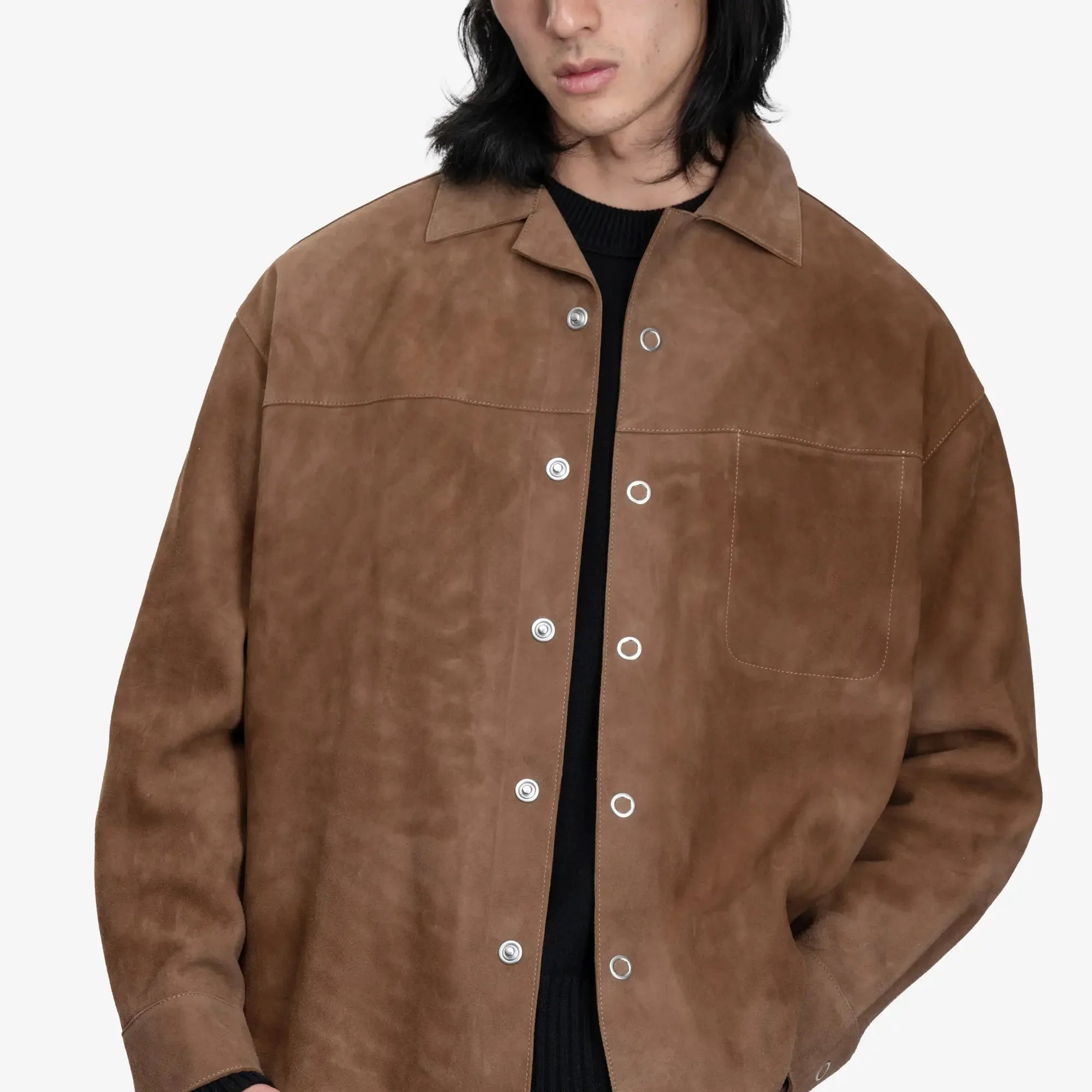 Suede Leather Overshirt - Image 5