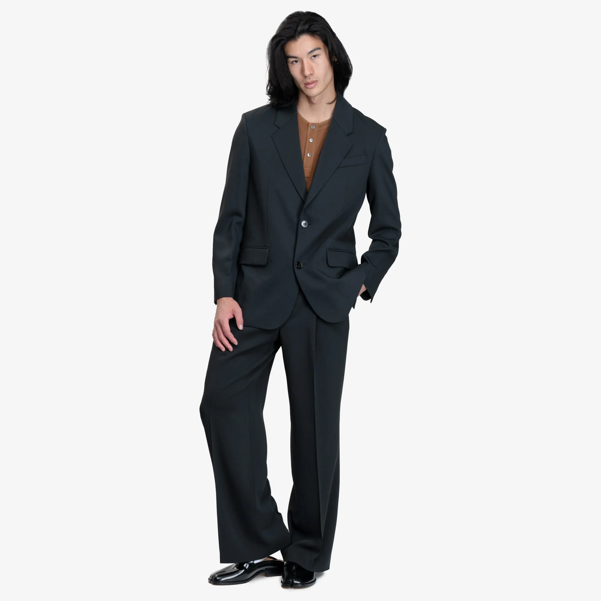 Loose Single Breasted Wool Jacket - Image 2