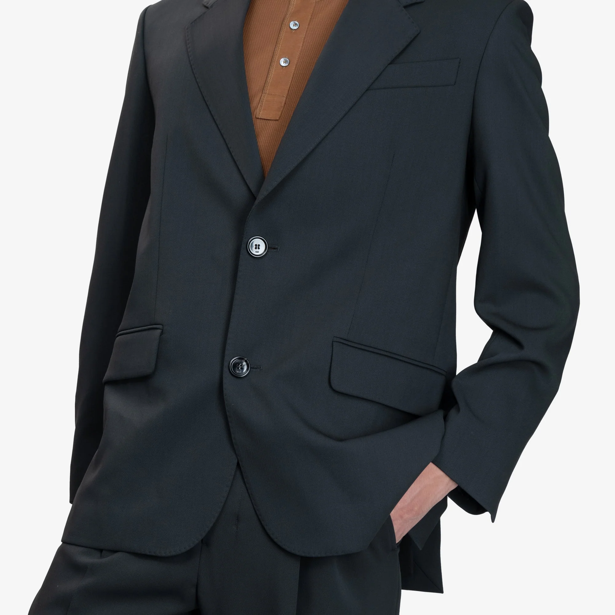 Loose Single Breasted Wool Jacket - Image 5