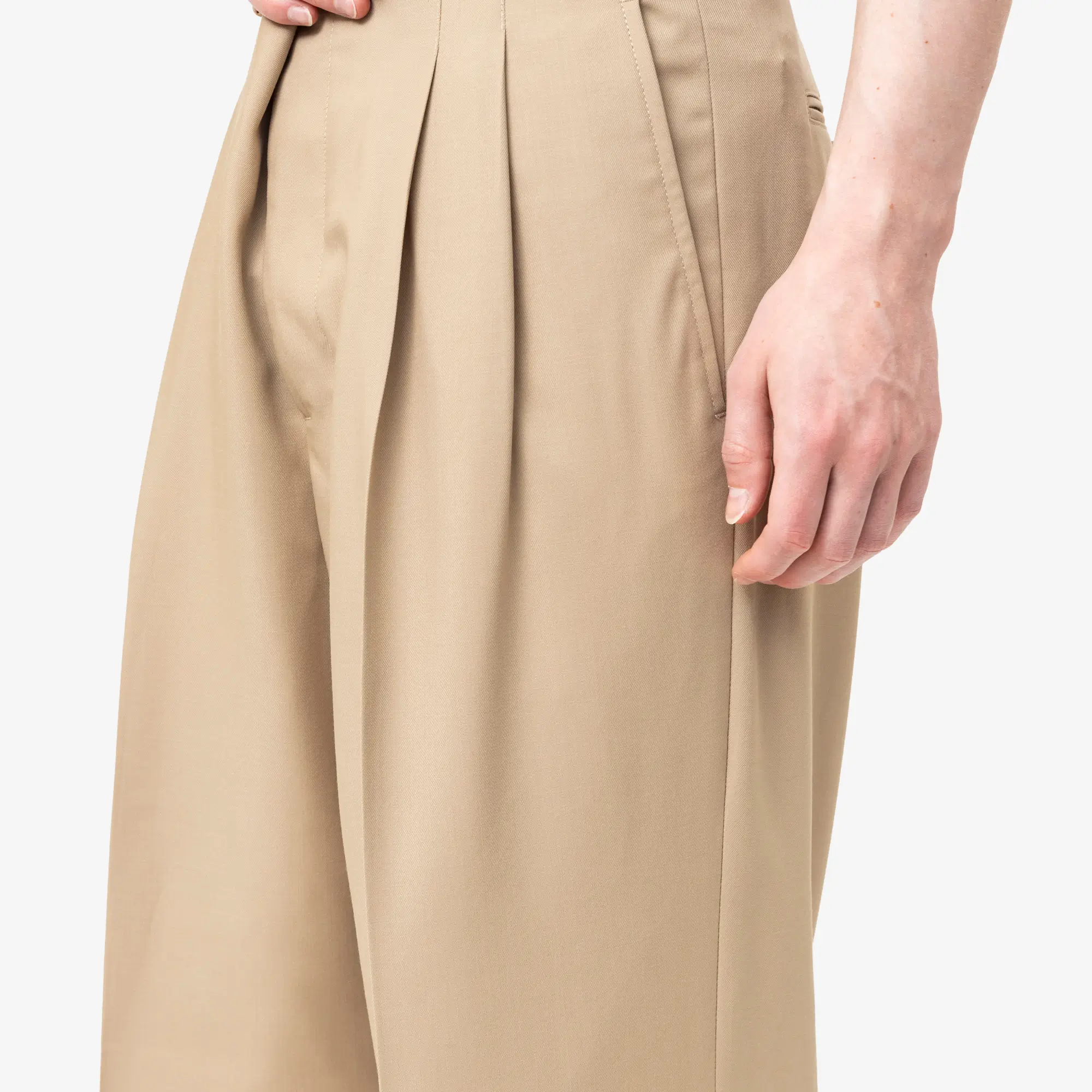Pleated Low Waist Wide Trousers - Image 5