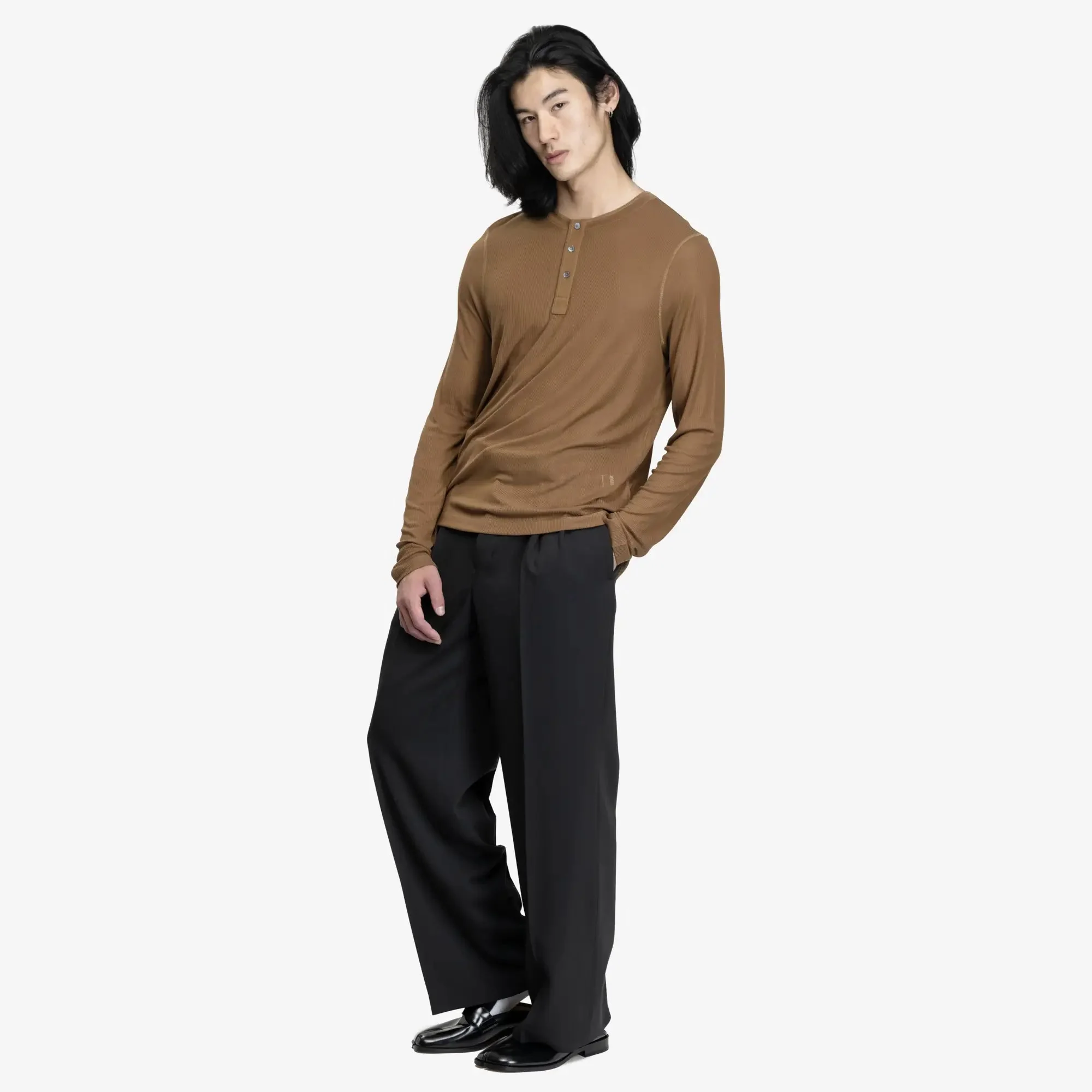 Ribbed Henley Shirt - Image 2