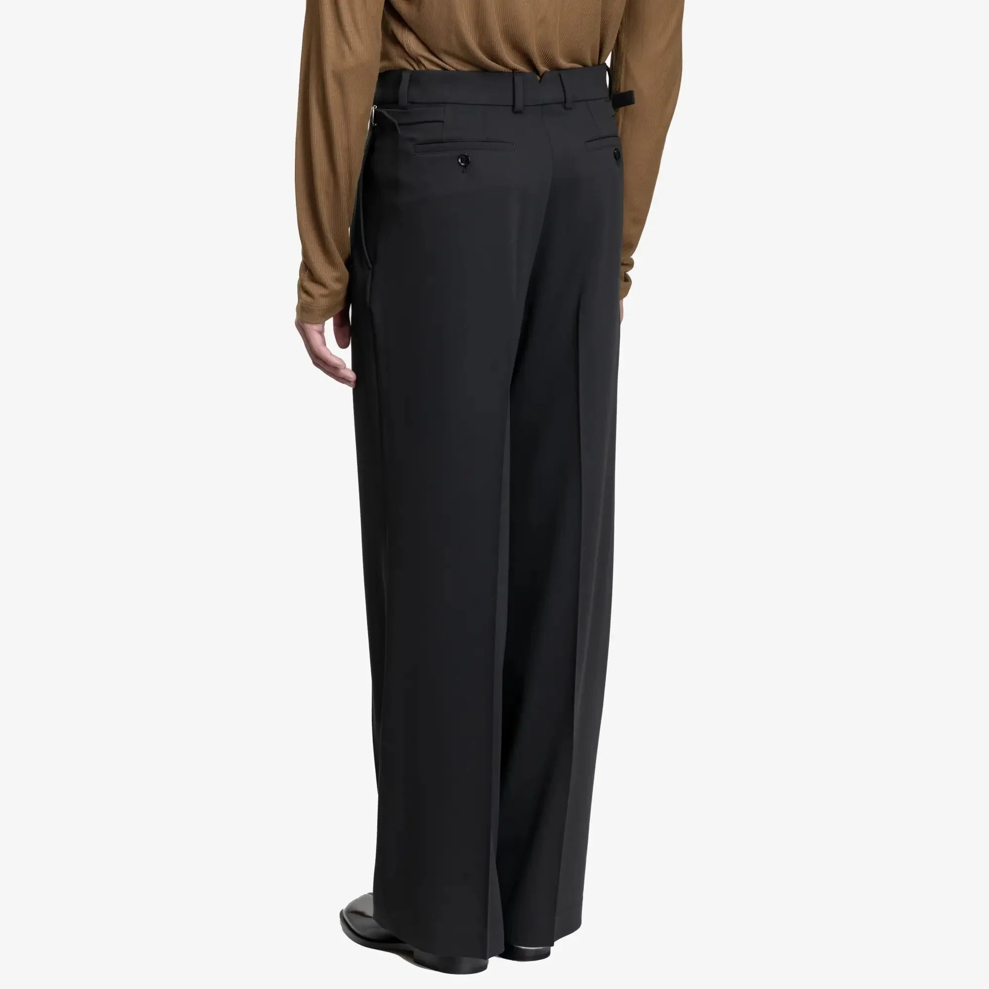 Wide Tabs Wool Trousers - Image 4