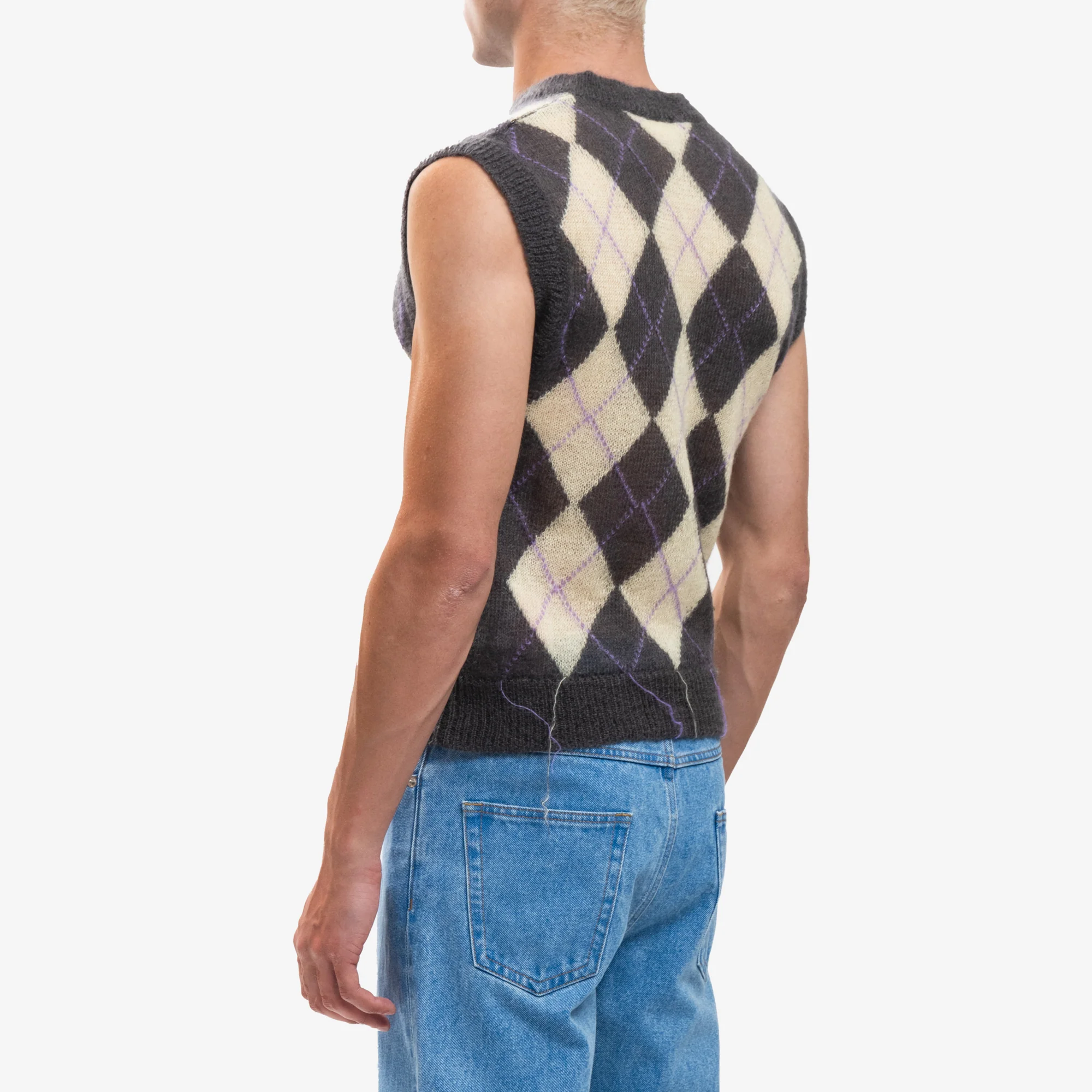 Argyle Light Mohair Sweater Vest - Image 4