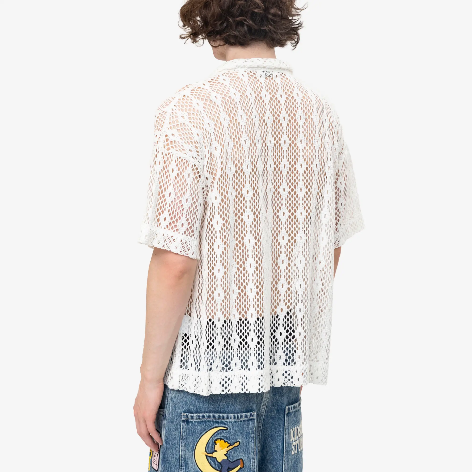 Salvatore SS Printed Crochet Shirt - Image 4