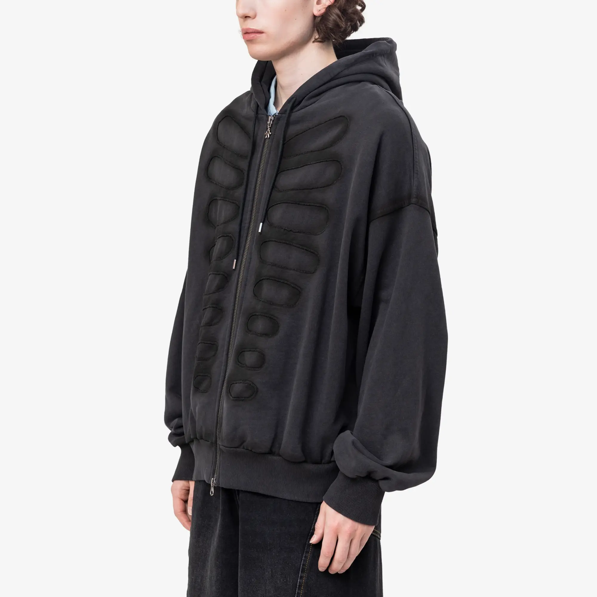 Tim Oversize Fake Cut Shoulderless Hoody - Image 3