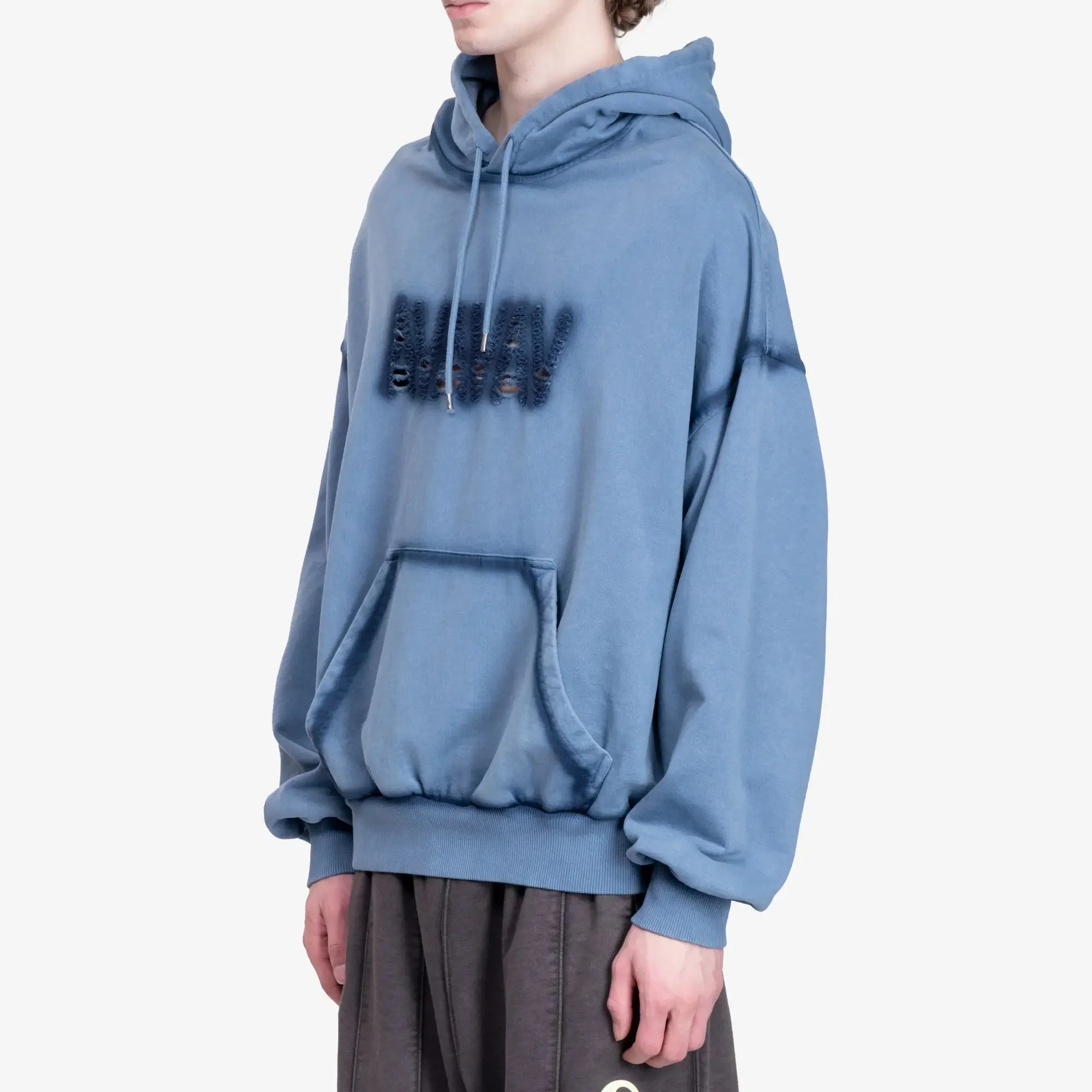 Shoulderless Cut Logo Cropped Hoody - Image 3