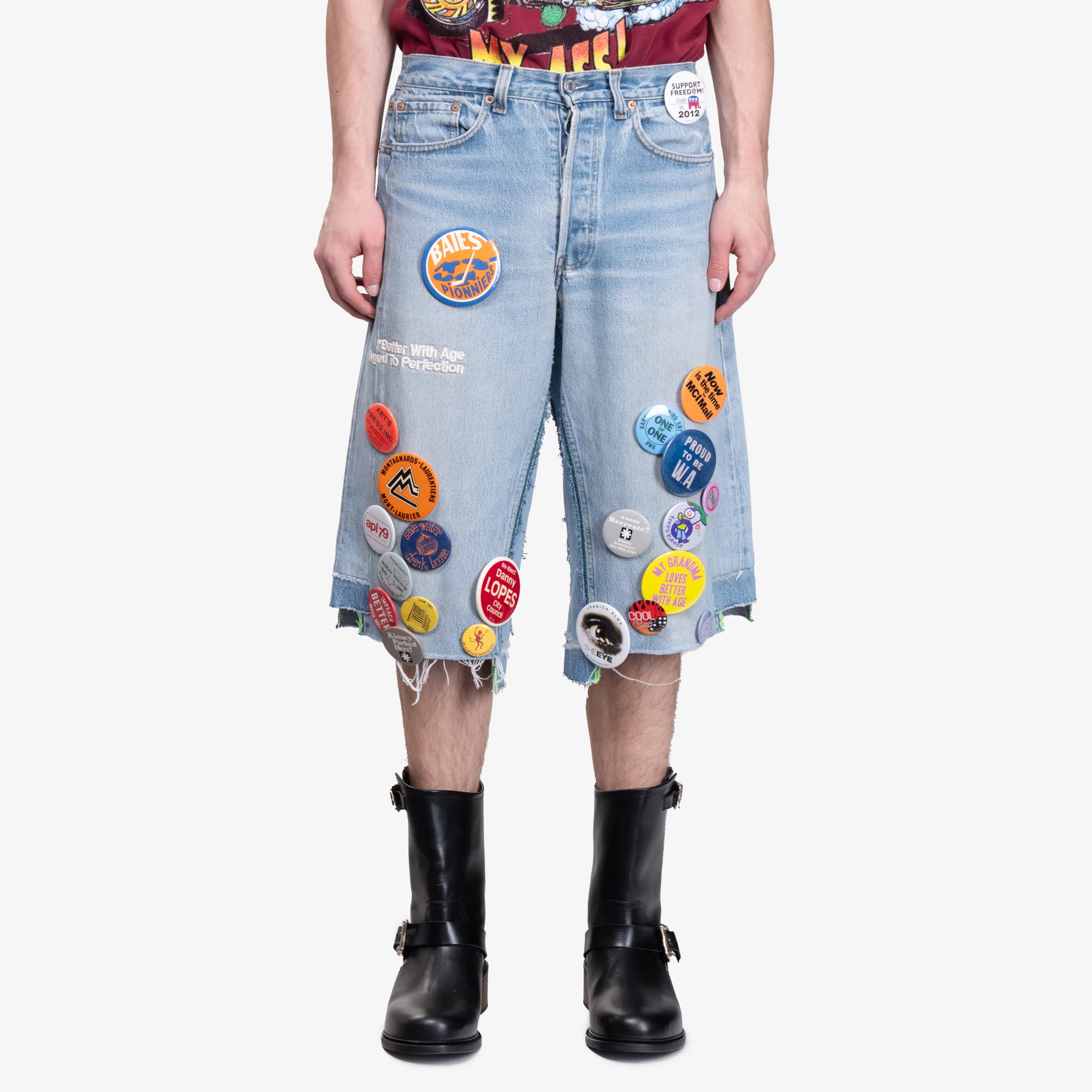Campaign Triple Wide Long Denim Shorts