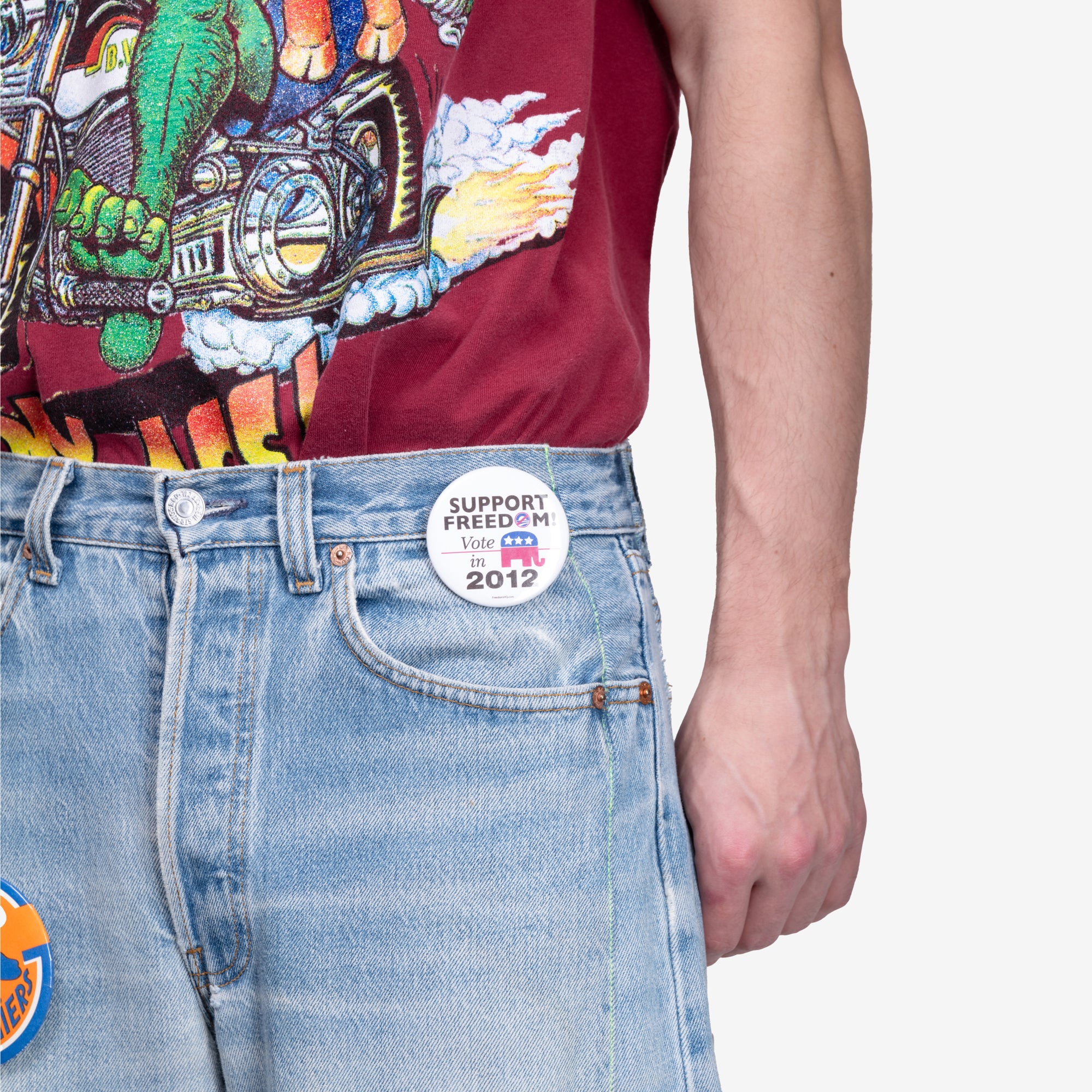Campaign Triple Wide Long Denim Shorts - Image 7