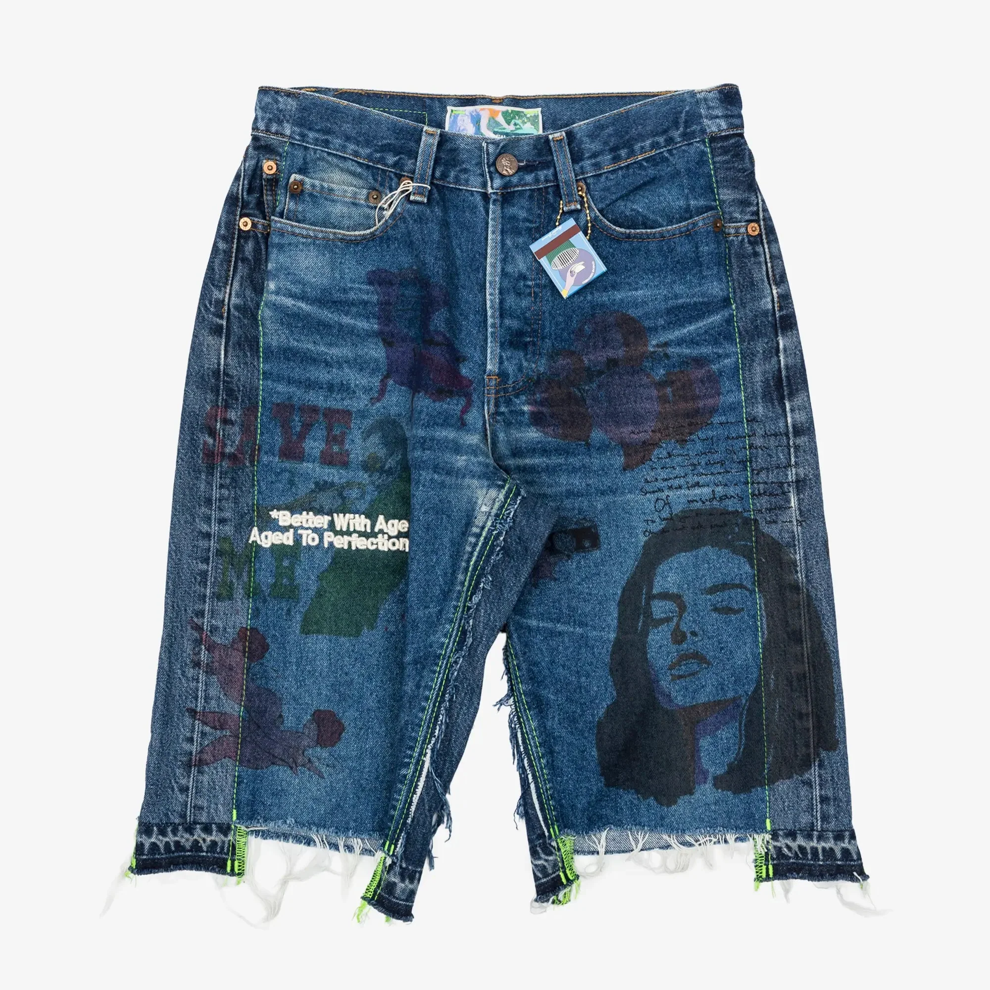 Harrison Triple-Wide Denim Shorts