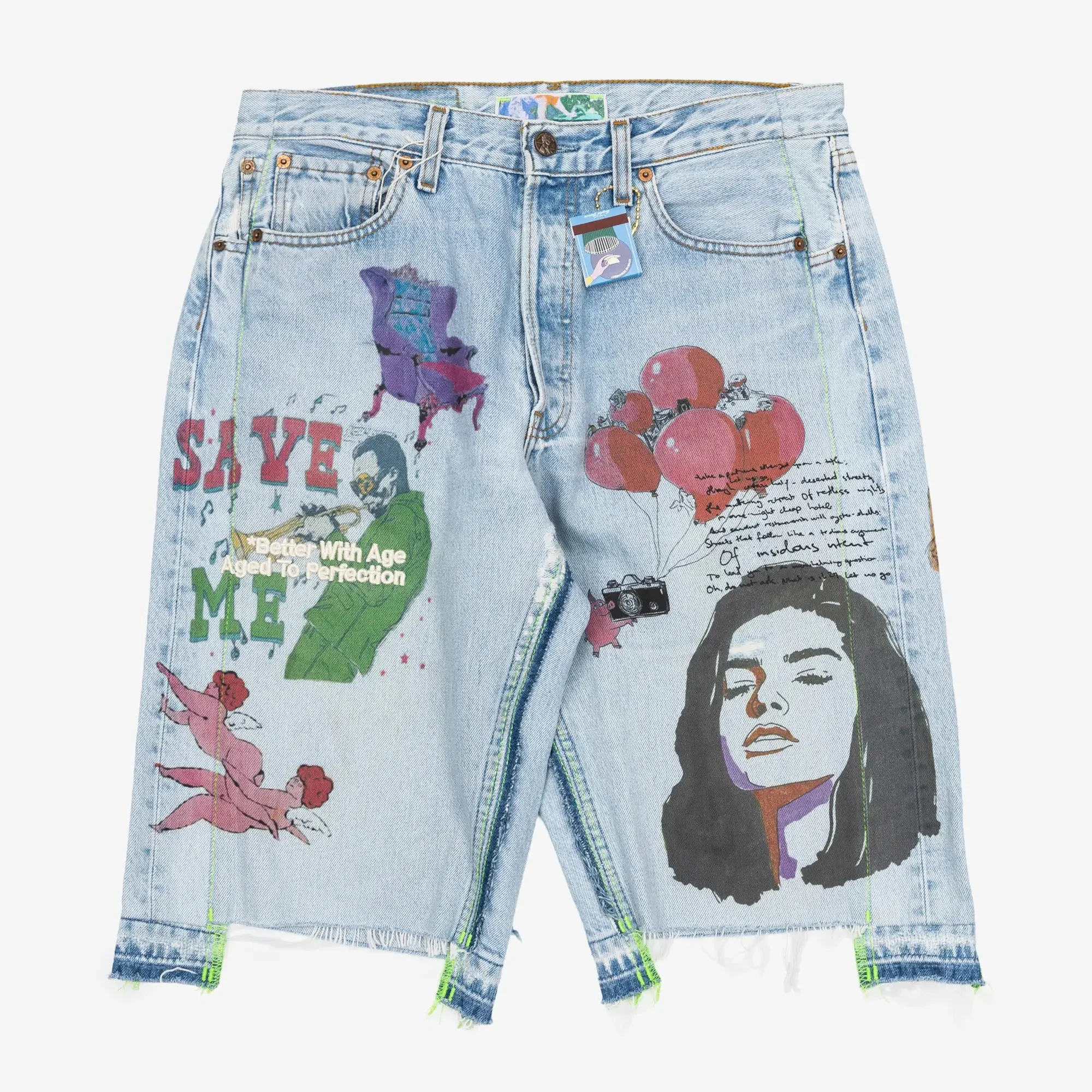 Harrison Triple-Wide Denim Shorts - Image 3