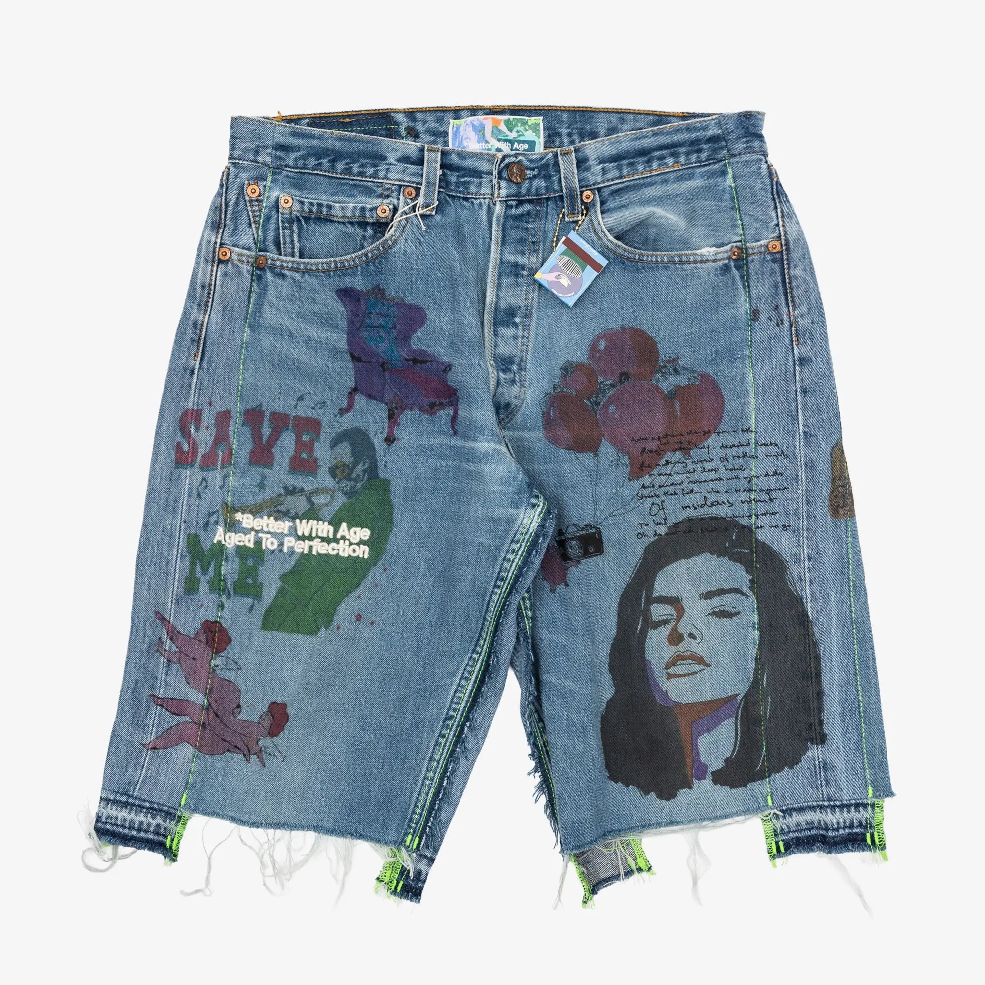 Harrison Triple-Wide Denim Shorts - Image 4