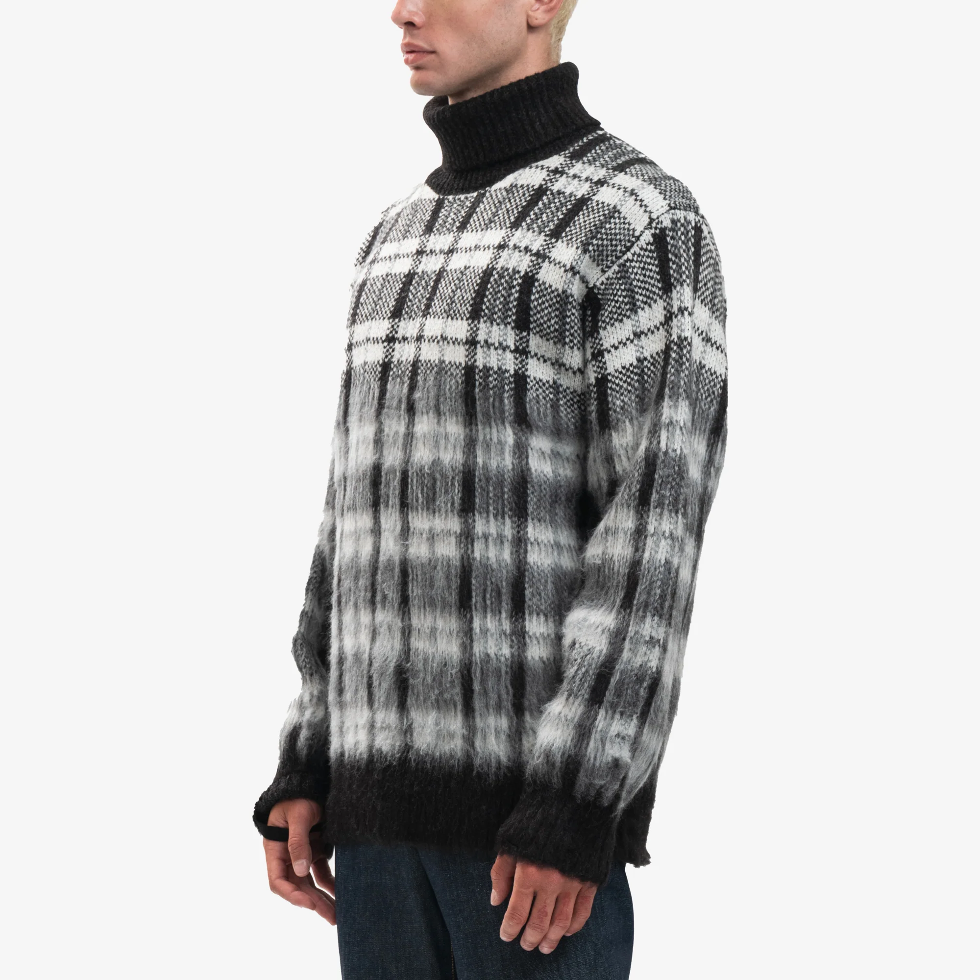 Black Check Mohair Sweater - Image 3