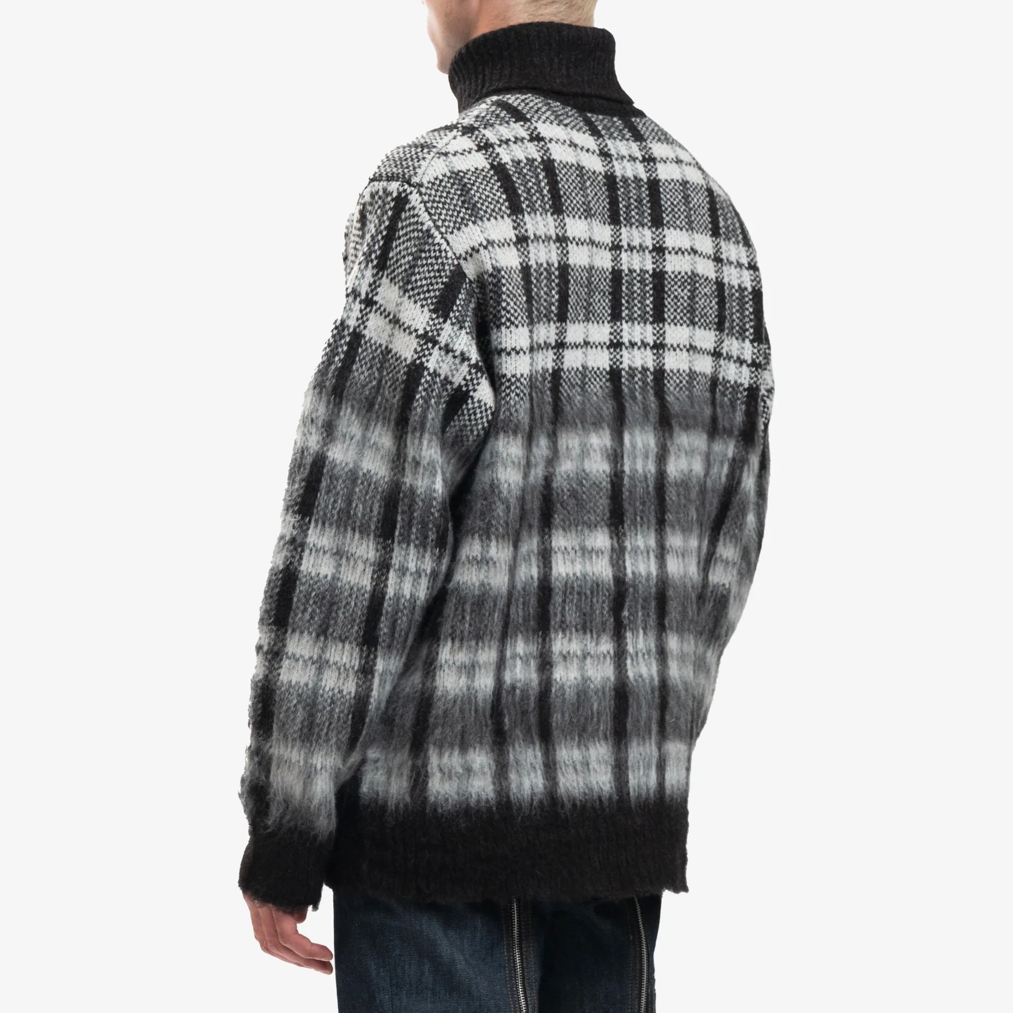 Black Check Mohair Sweater - Image 4