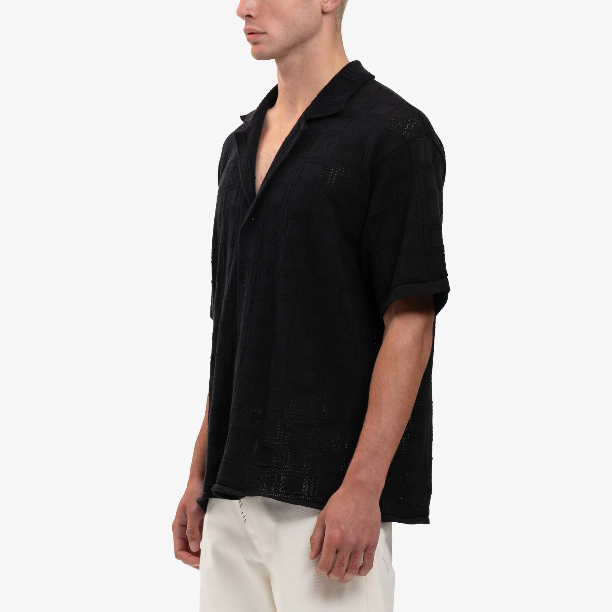 Black Lace Knit Shirt - Image 3