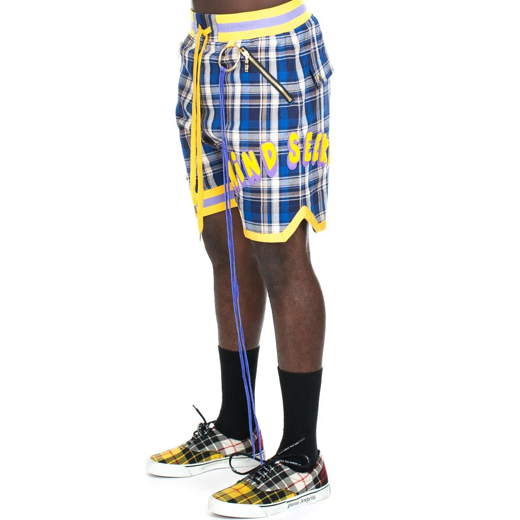 Blue Check Patch Shorts - Image 2