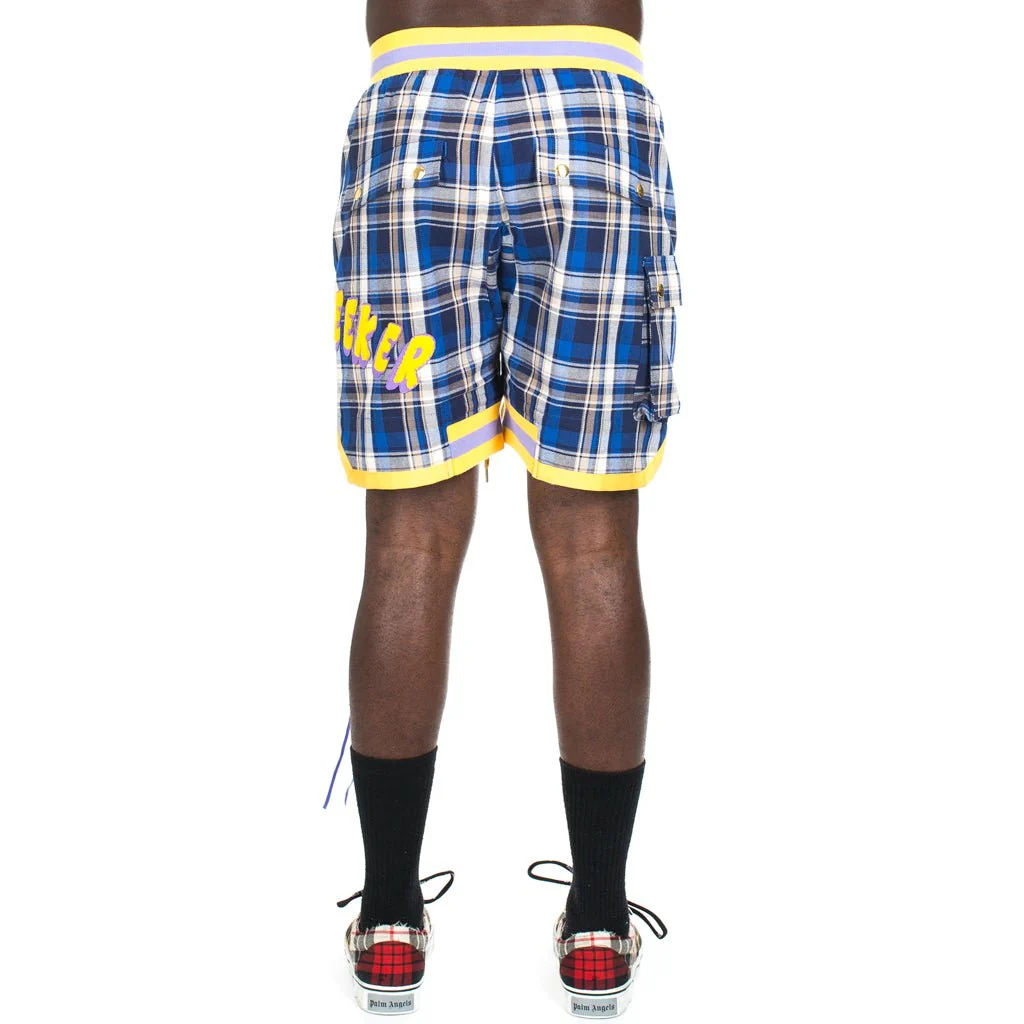 Blue Check Patch Shorts - Image 3