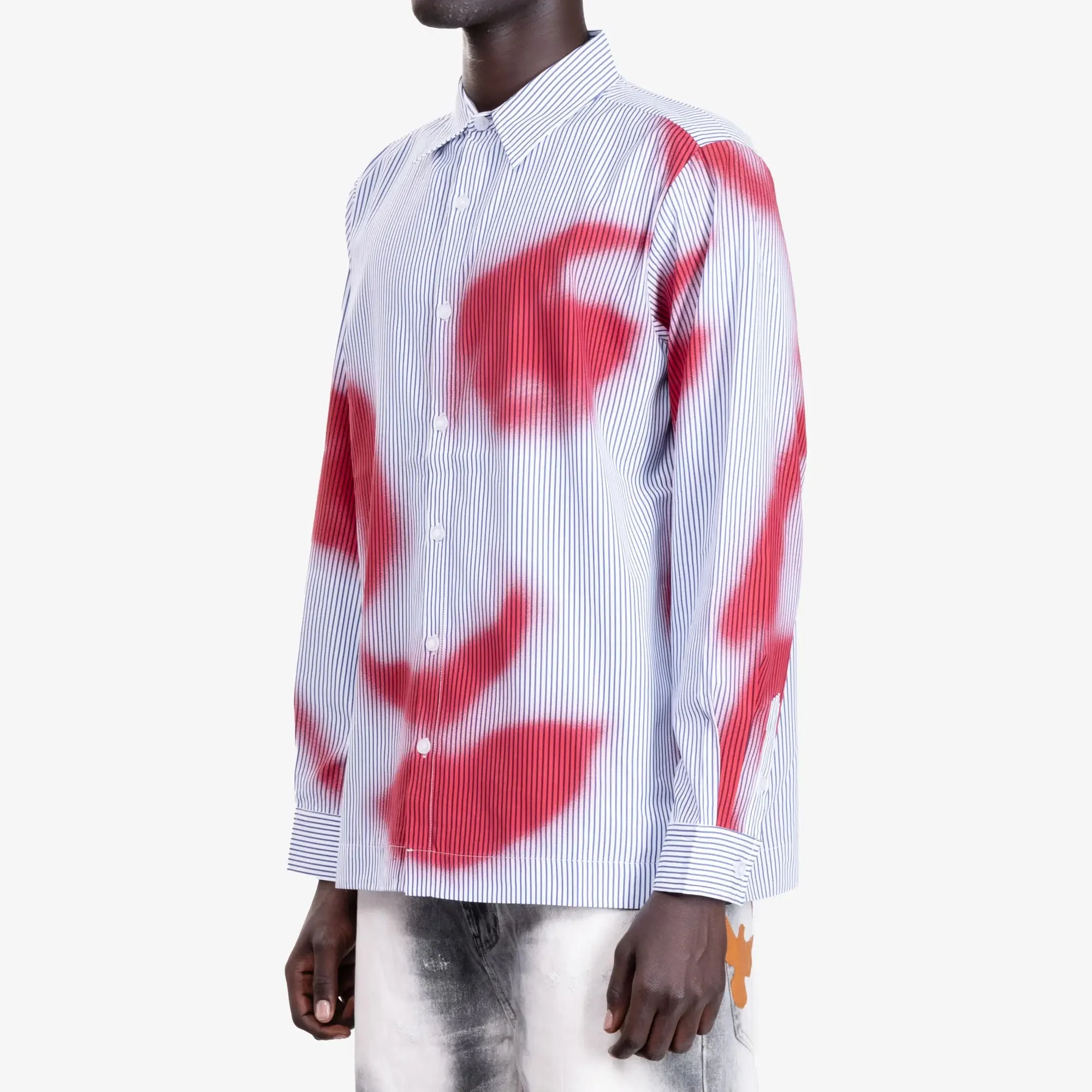 Blurry Face Airbrush Stripe Shirt - Image 3