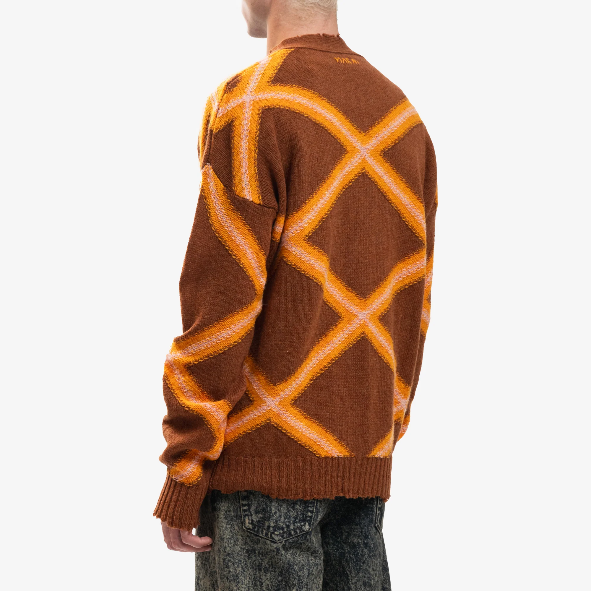 Broken Macro Argyle Cardigan - Image 4