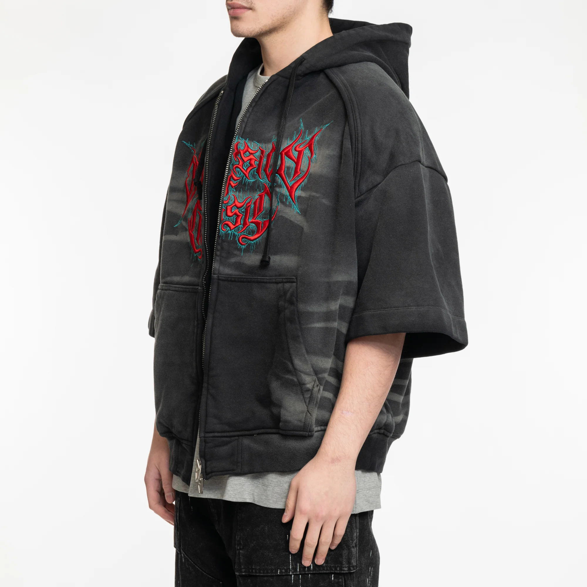 Brushed Embroidered SS Zip Hoody - Image 3