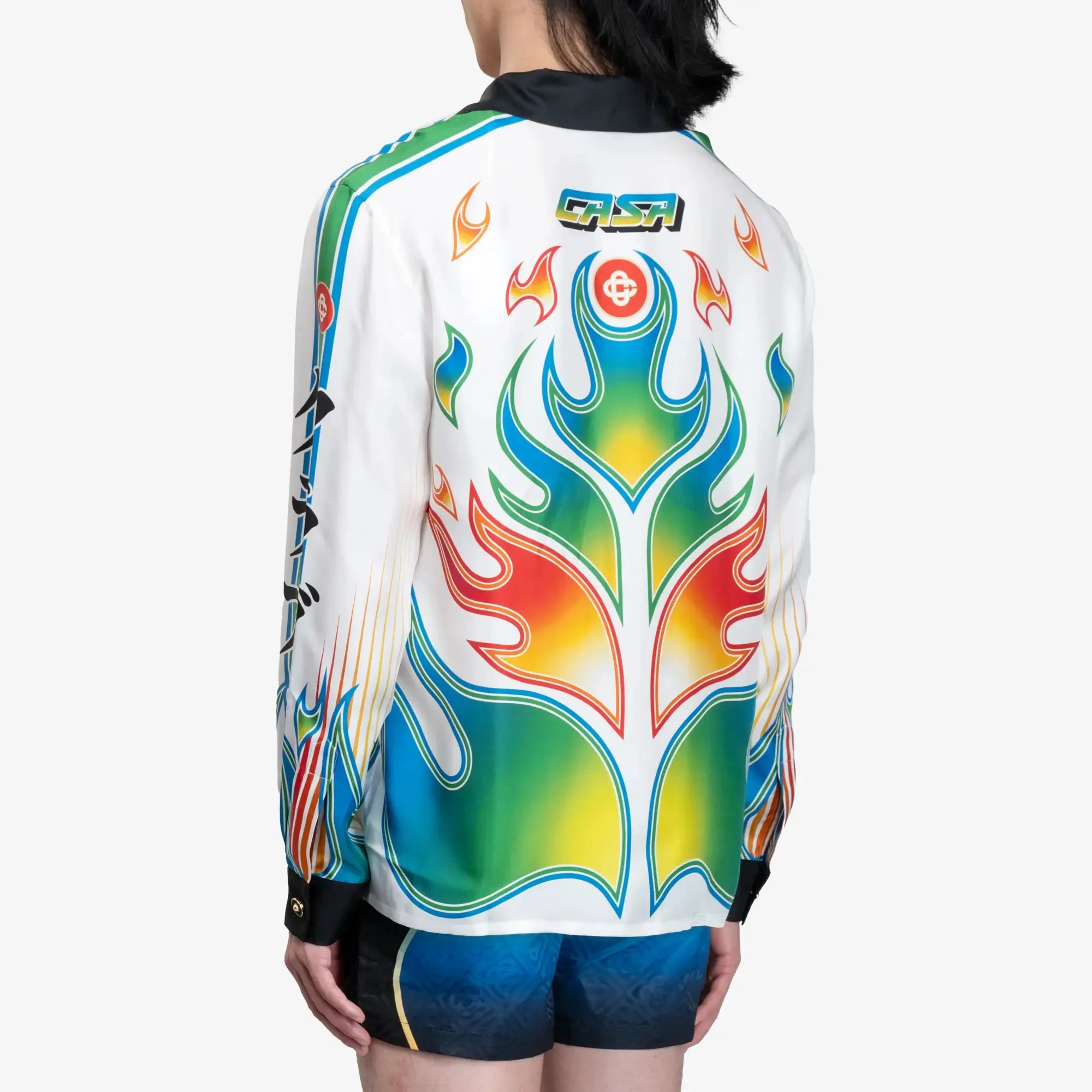 Flame Laurel Cuban Collar LS Shirt - Image 4