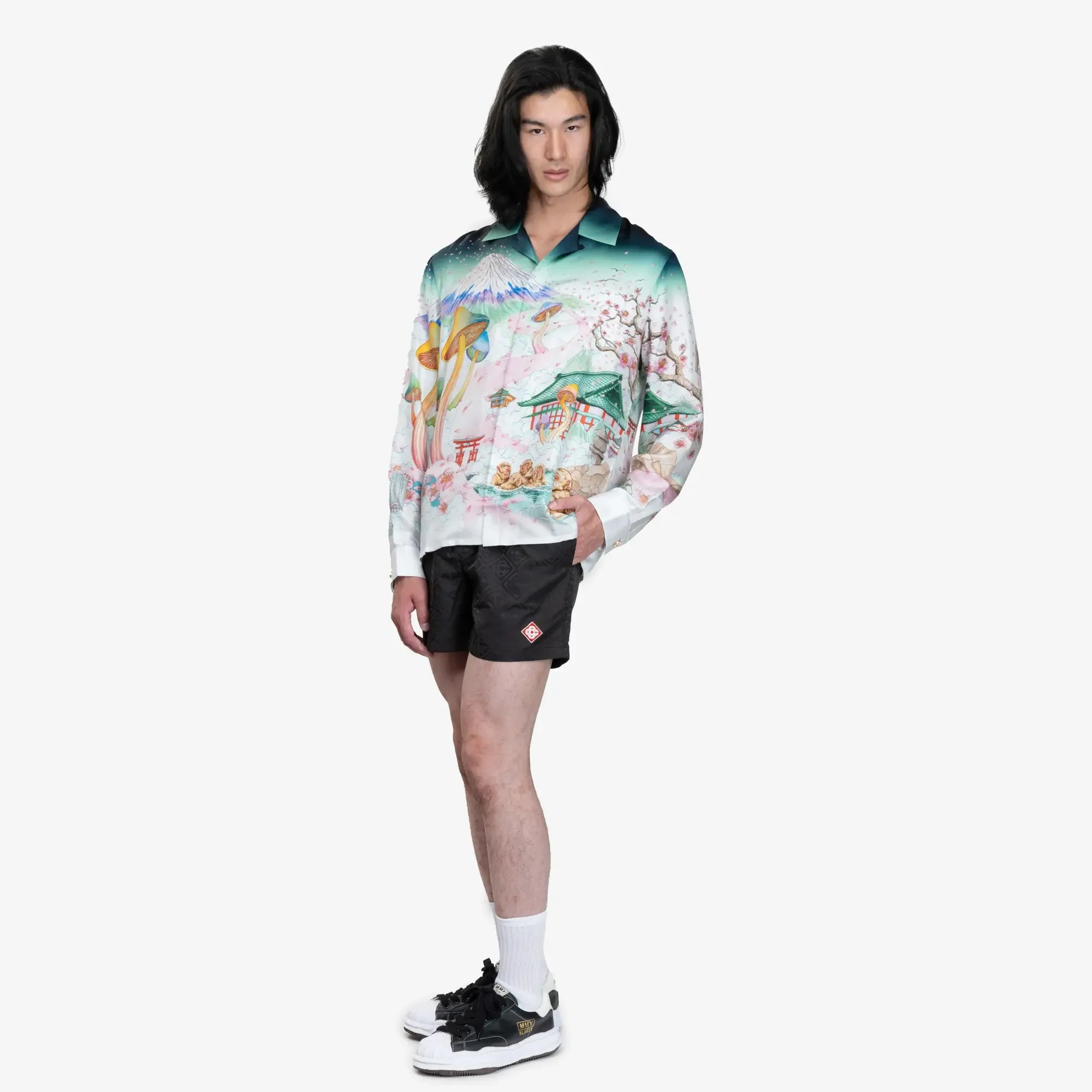 Flowers Cuban Collar LS Shirt - Image 2