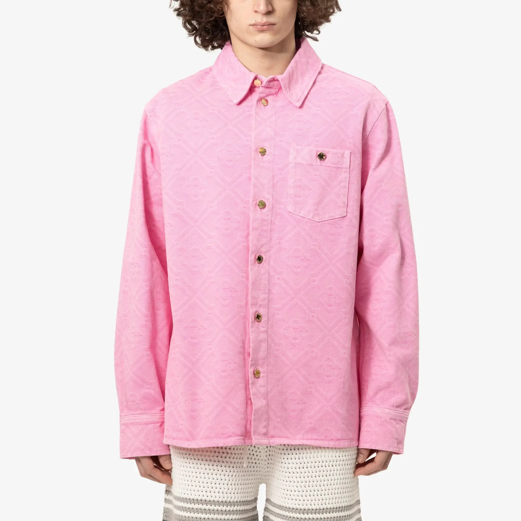 Laser Monogram Oversize Denim Shirt