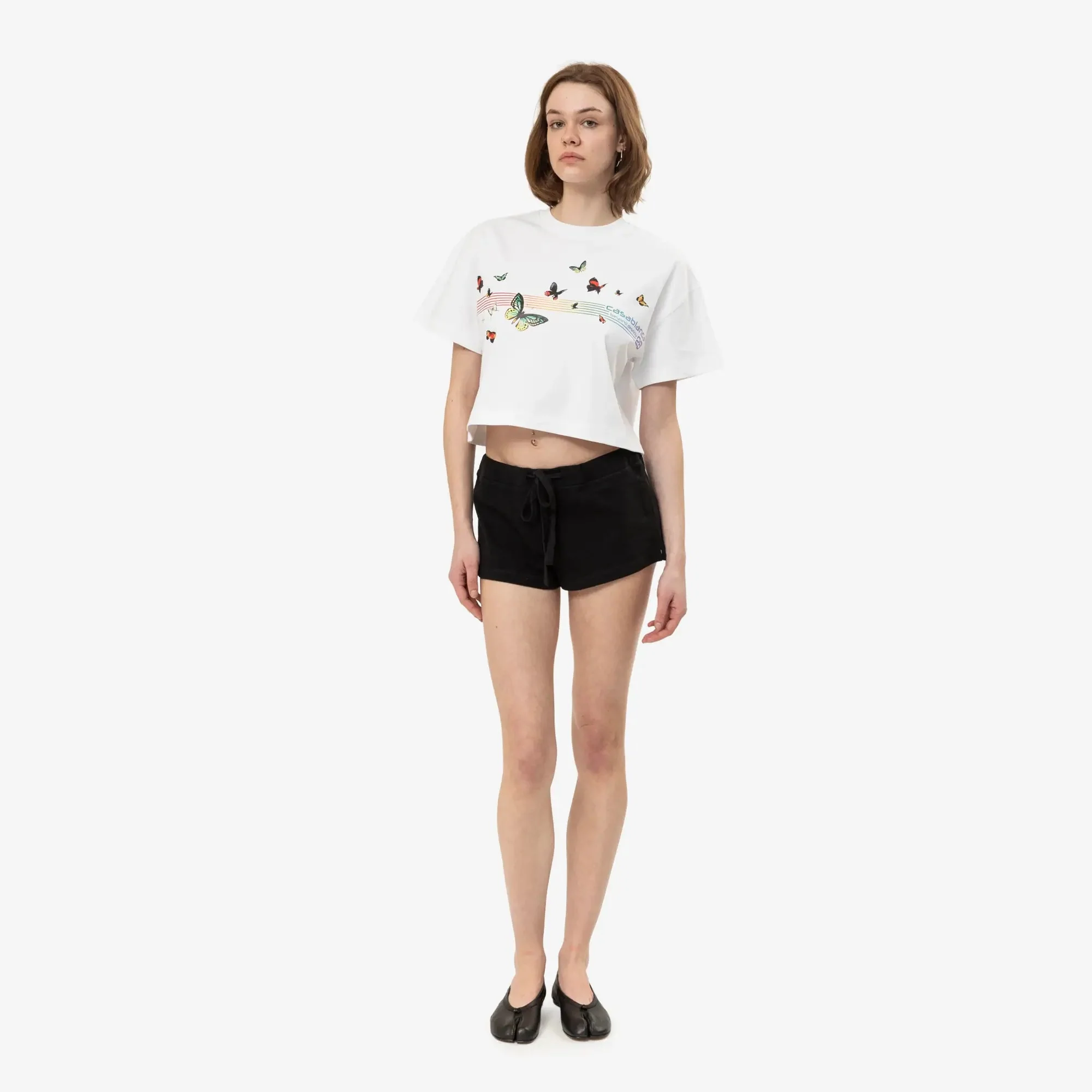Womens Butterfly Boxy Cropped T-Shirt - Image 2