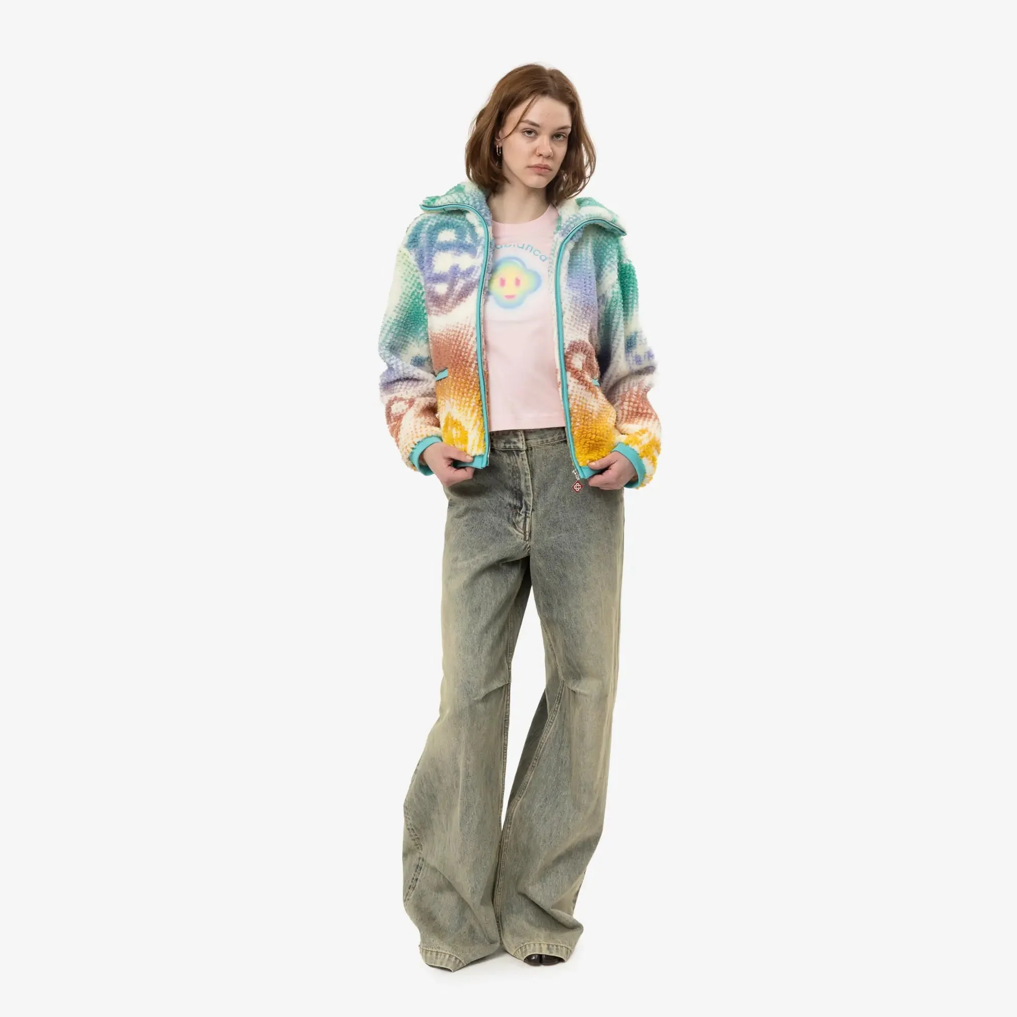 Womens Monogram Fleece Jacket - Image 2