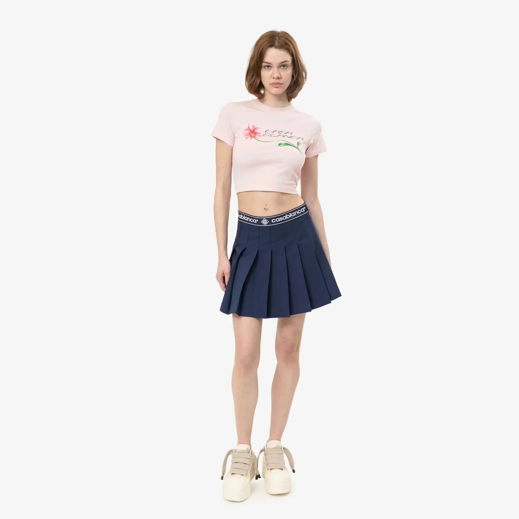 Womens Orchid Logo Cropped Baby Tee - Image 2
