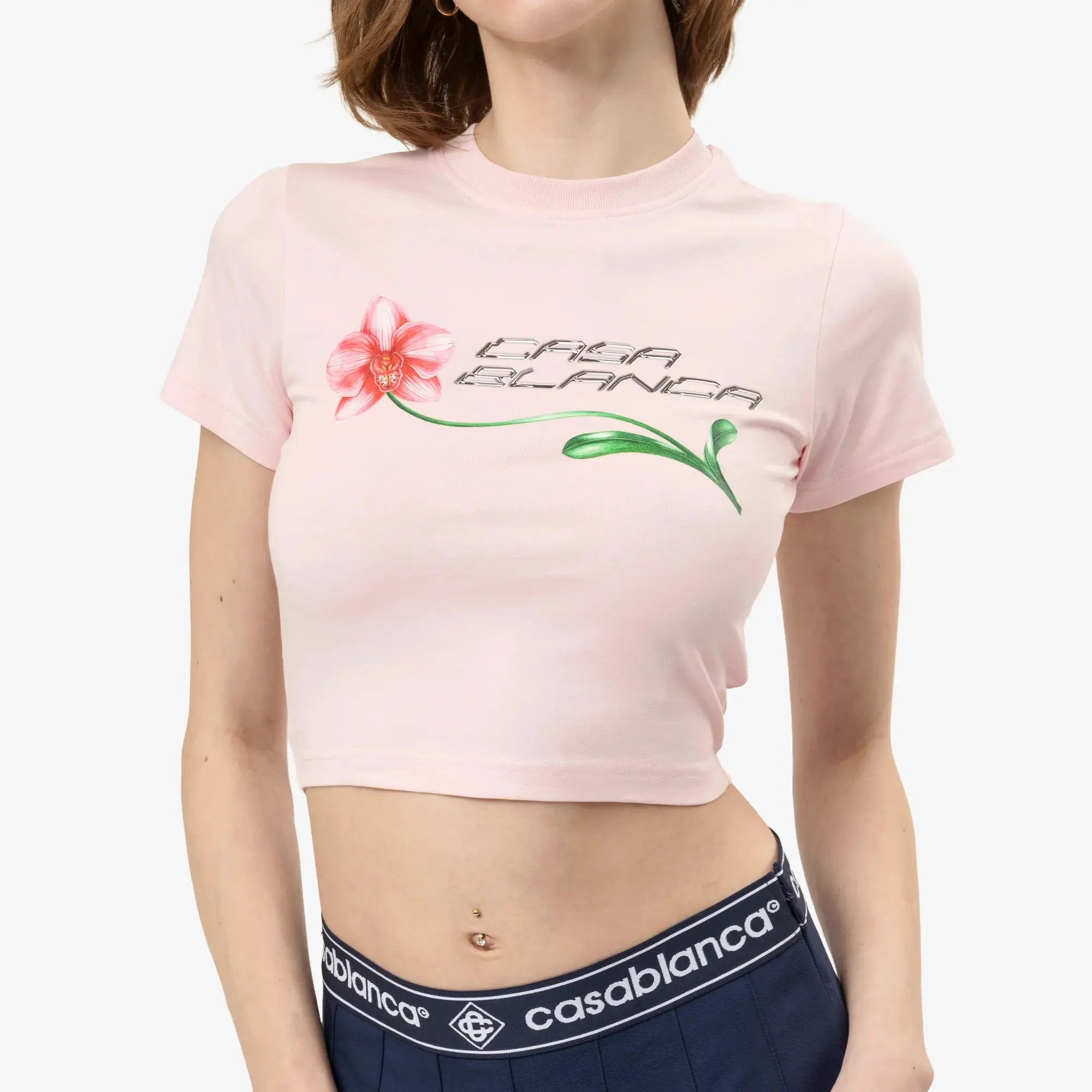 Womens Orchid Logo Cropped Baby Tee - Image 5