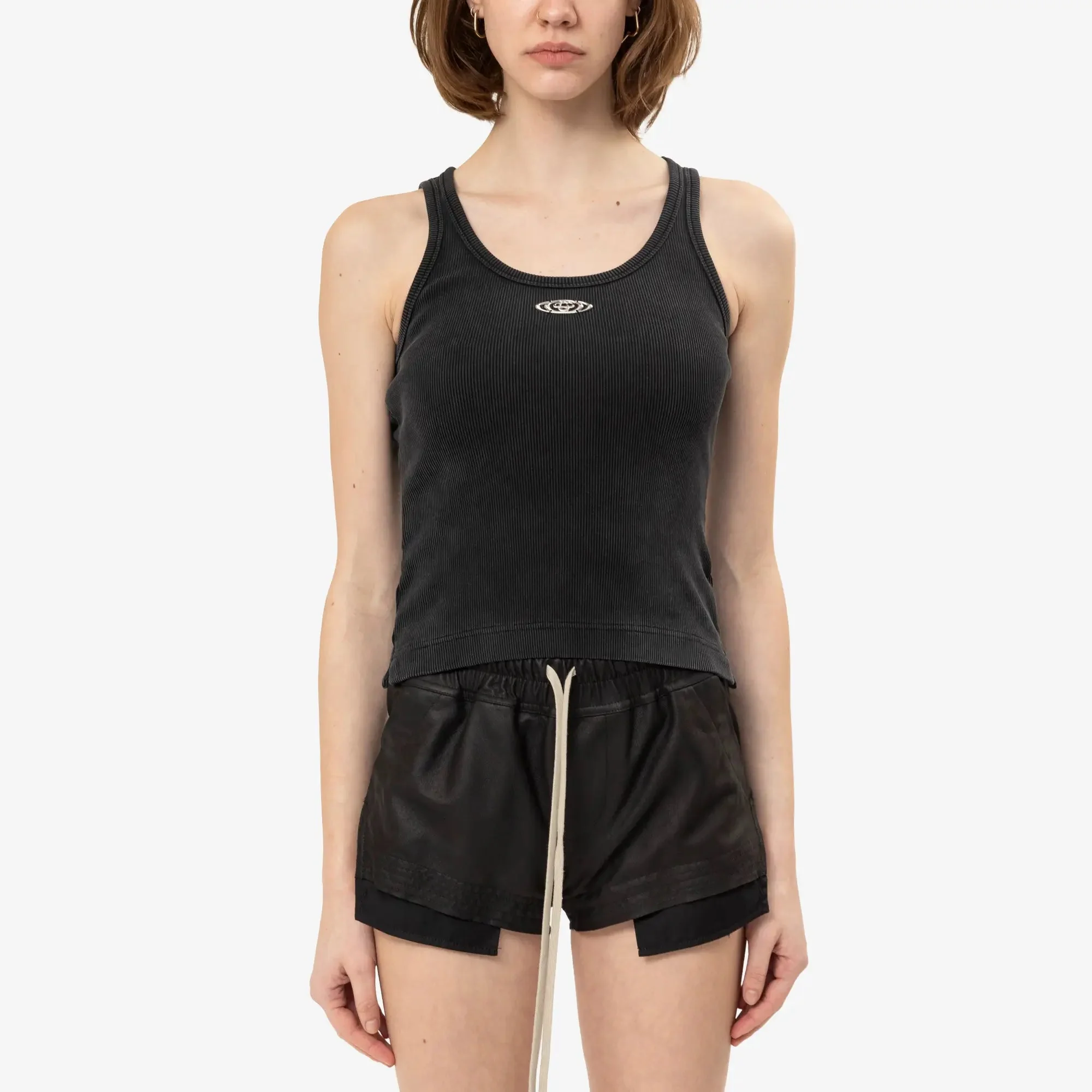 Womens Faded Ribbed Tank Top