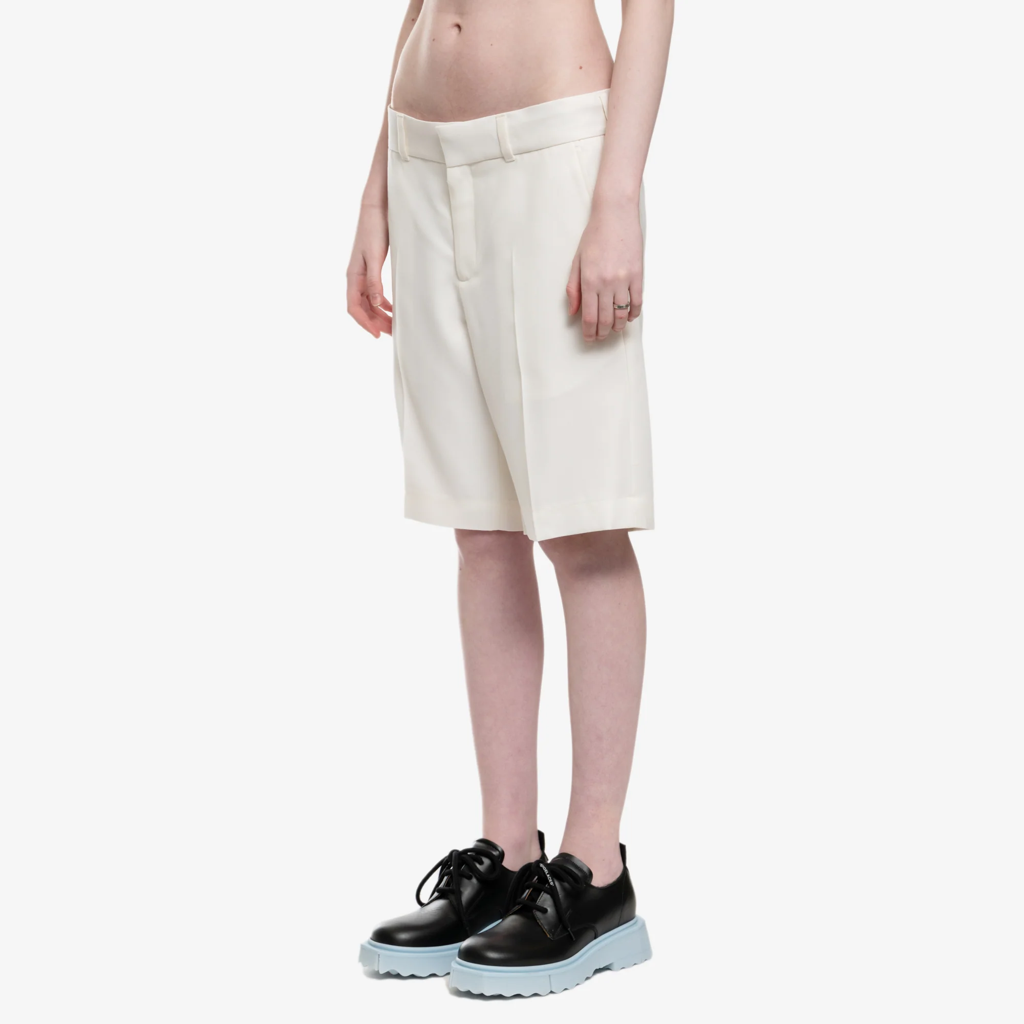 Wool Gaberdine Tailored Shorts - Image 3