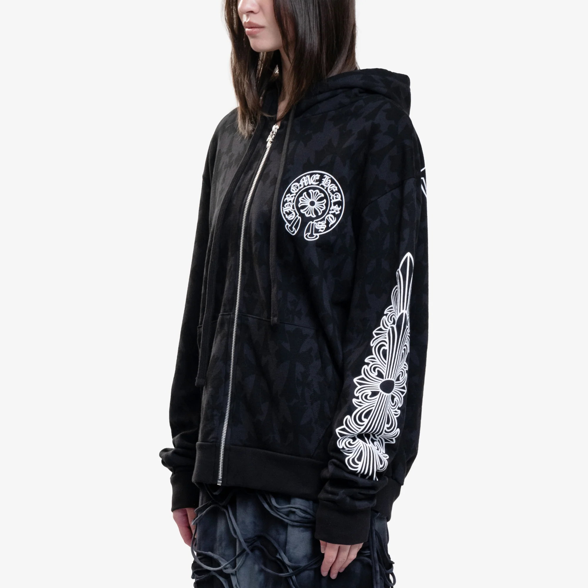 CH Classic Scroll Multi Cross Print Zip Up Hoody - Image 3